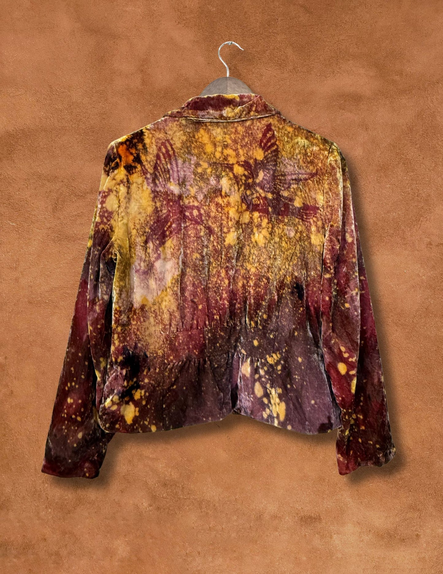Upcycled Vintage Velvet Jacket - 40 x 22 Hummingbirds