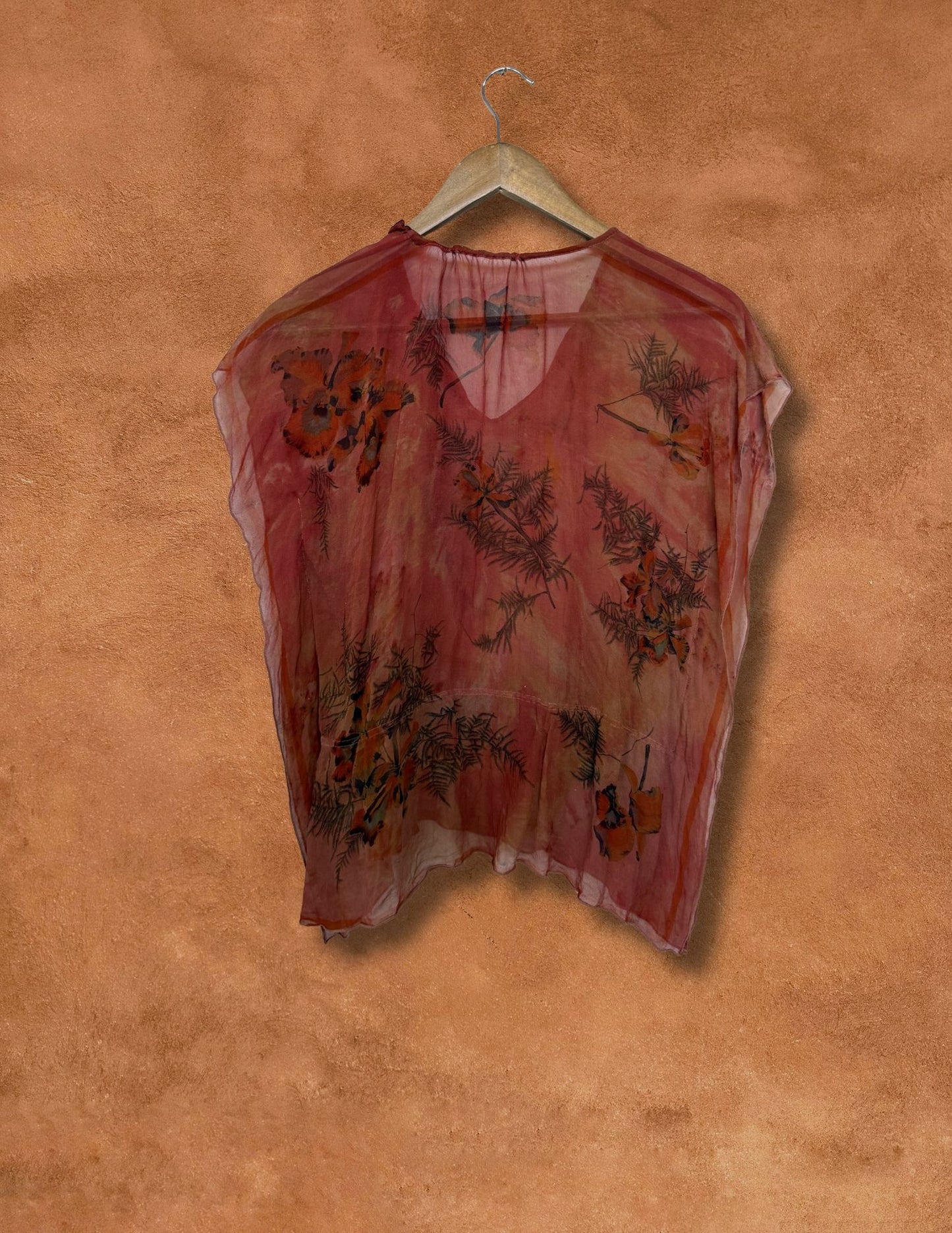 Upcycled Vintage Silk Chiffon Top 40 x 25