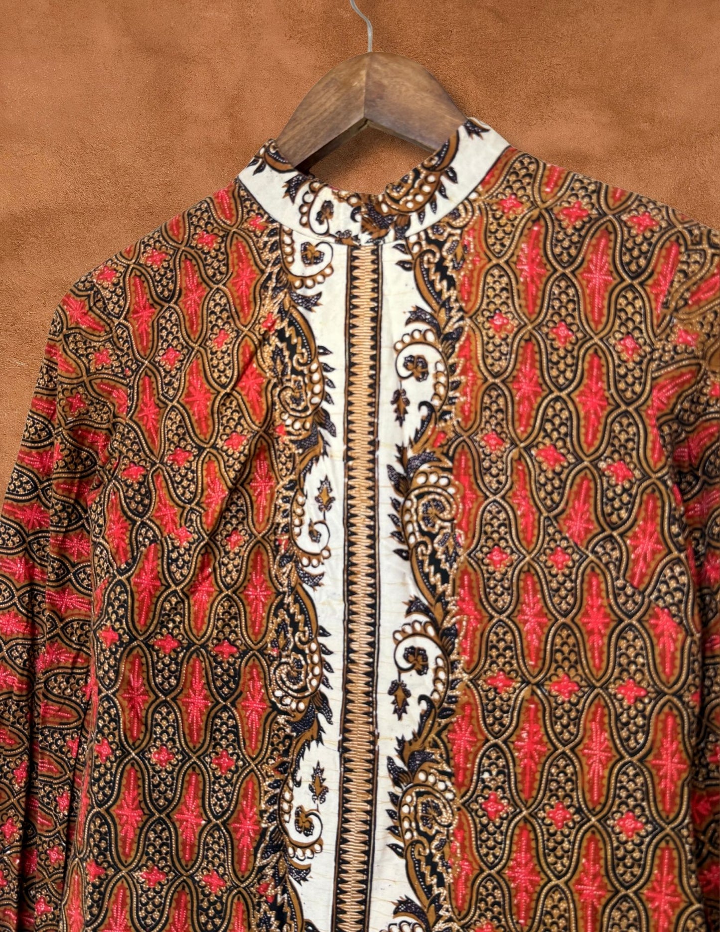 Vintage 70s Block Print Tunic  32 x 29