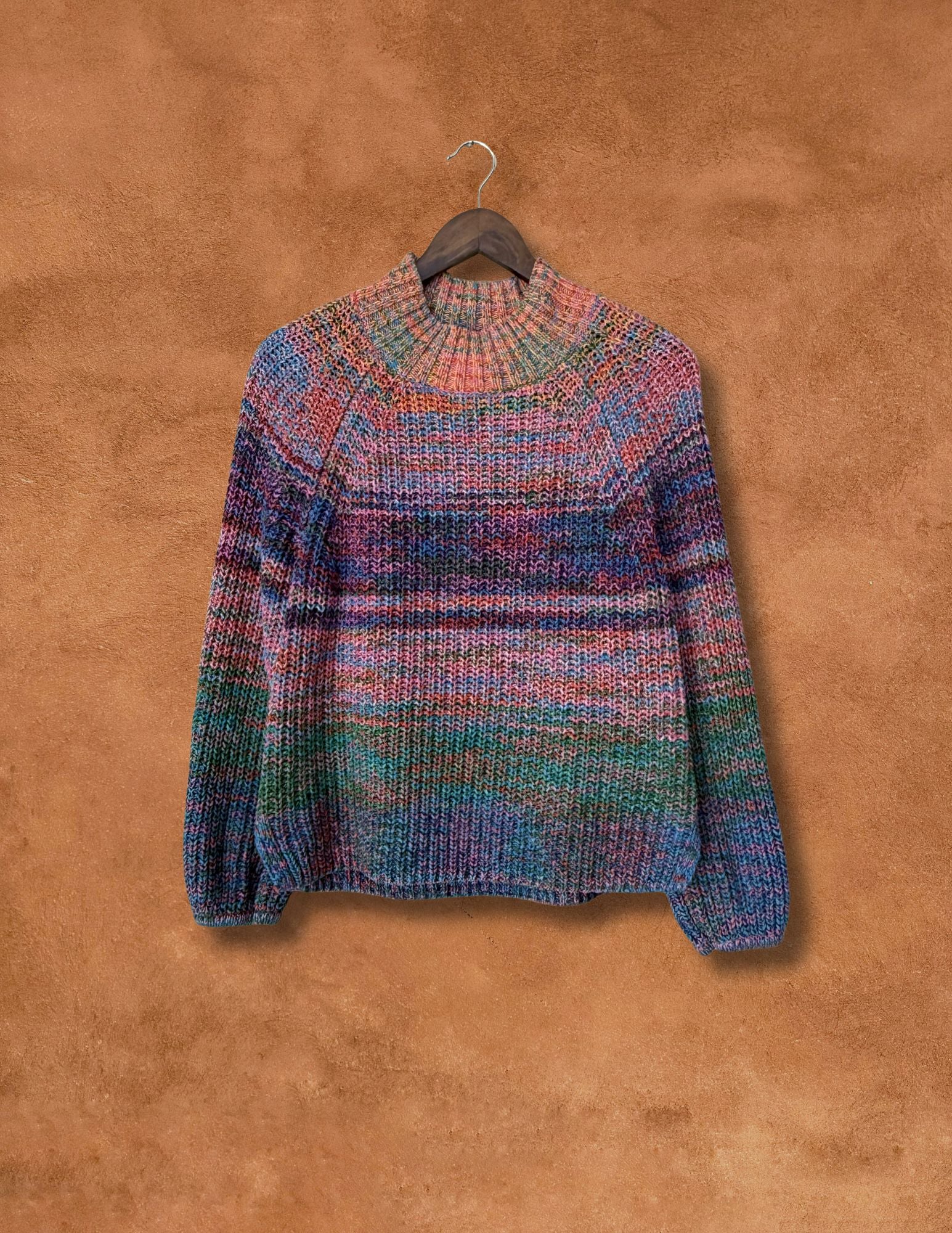 Vintage 90s Rainbow Cotton Sweater 38 x 23