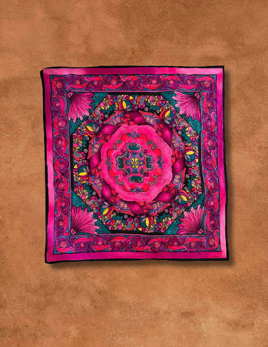 Vintage Floral Silk Scarf