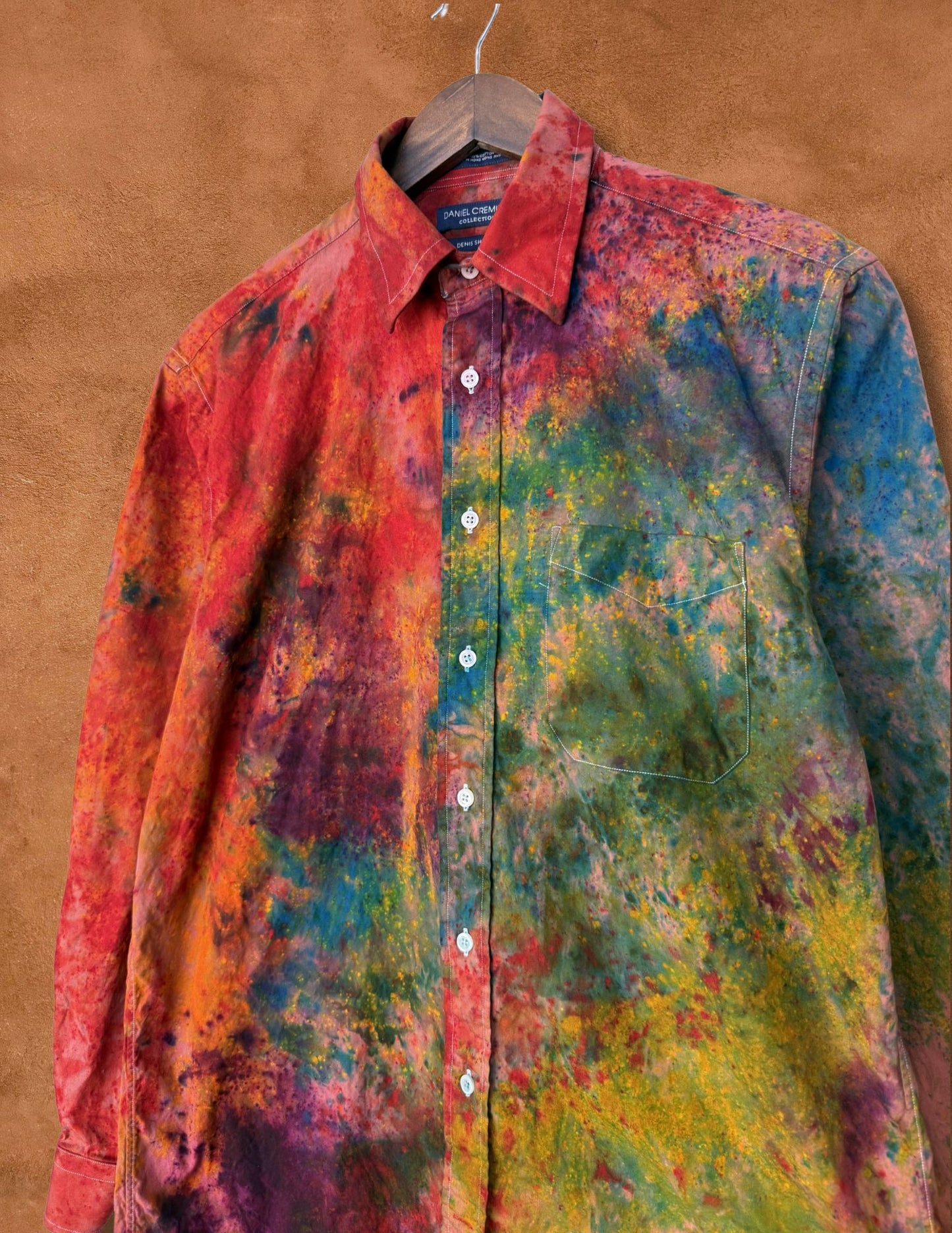 Upcycled Vintage Rainbow Shirt 46 x 32