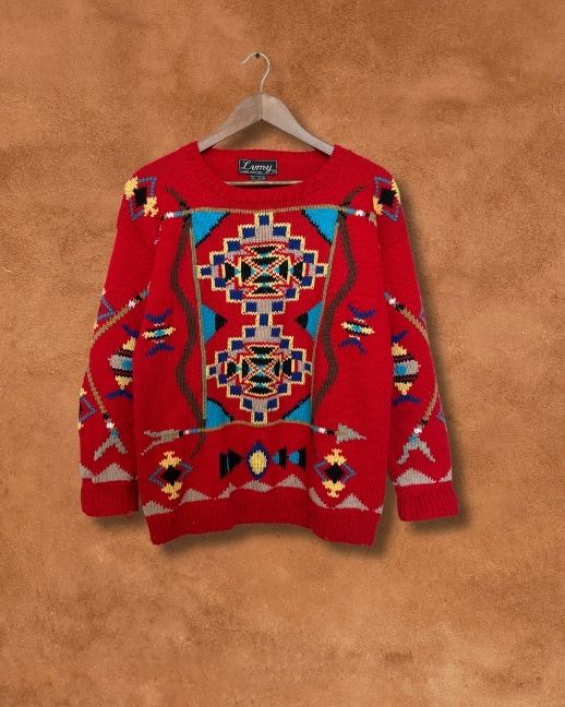 🧶 Vintage Handknit Southwest Sweater