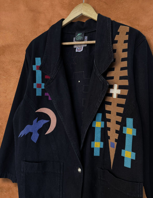 Rare Vintage 80s Applique Jacket 44 x 31