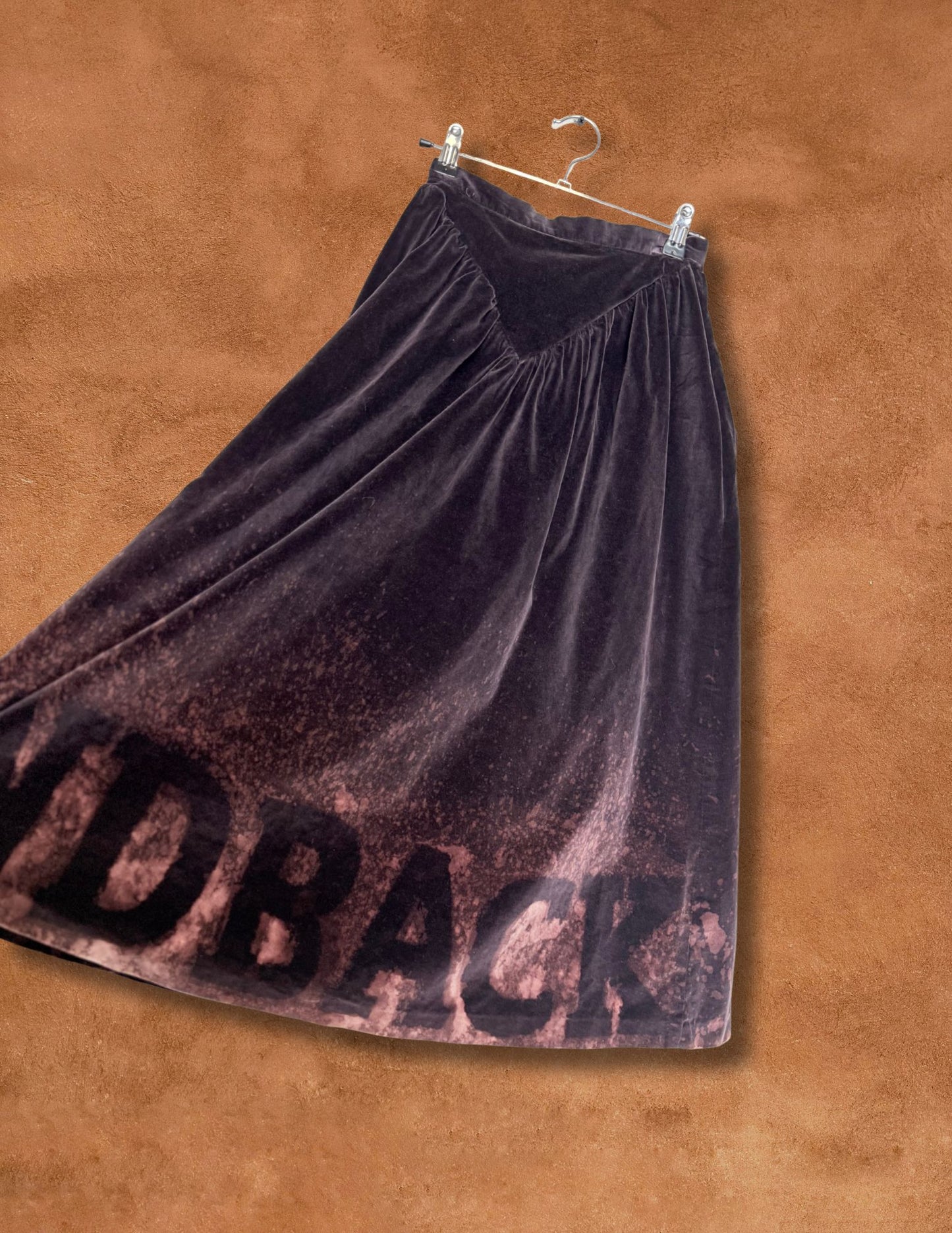 Upcycled Vintage Land Back Velvet Skirt