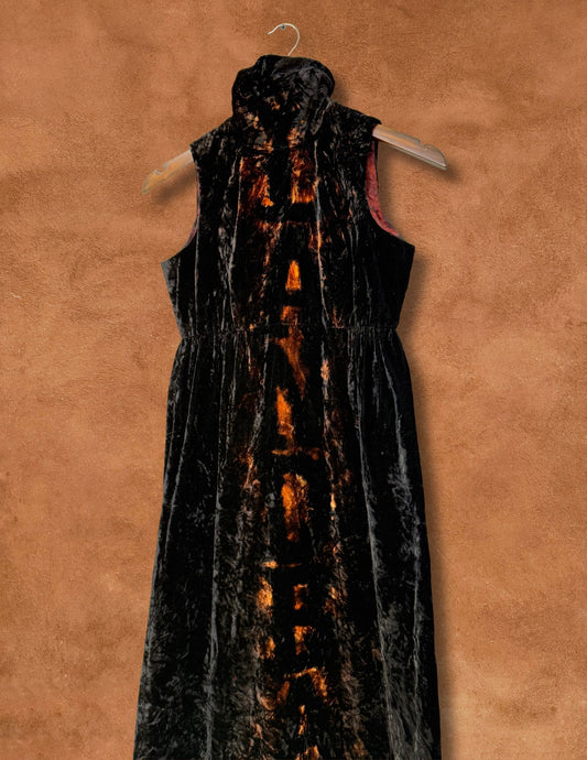 Upcycled Vintage 80s Velvet Dress - Land Back