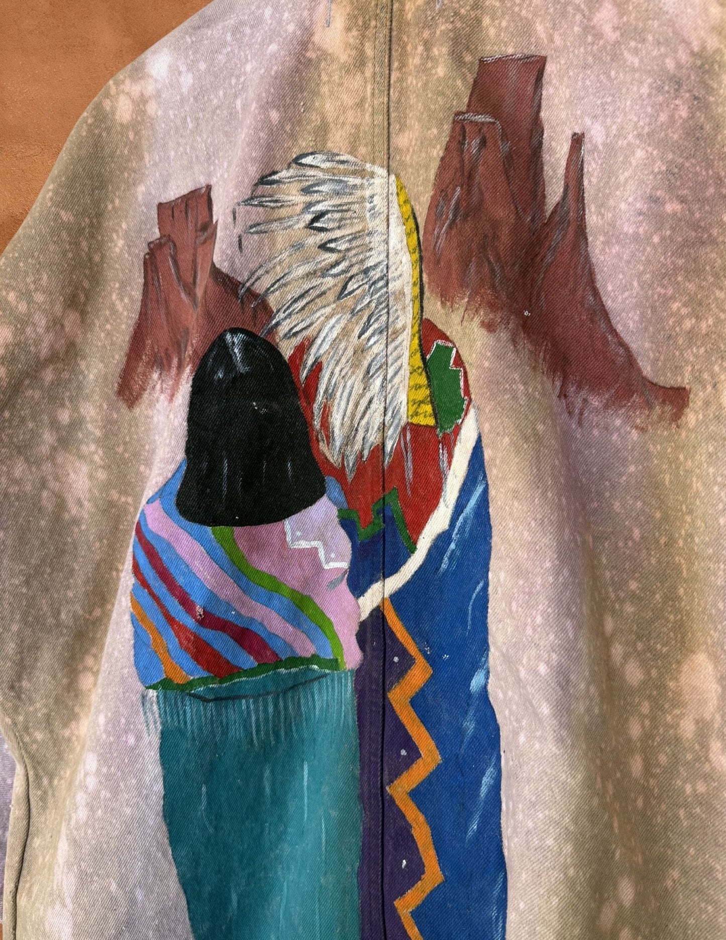 Vintage 80s Handpainted Southwest Jacket 50 x 31