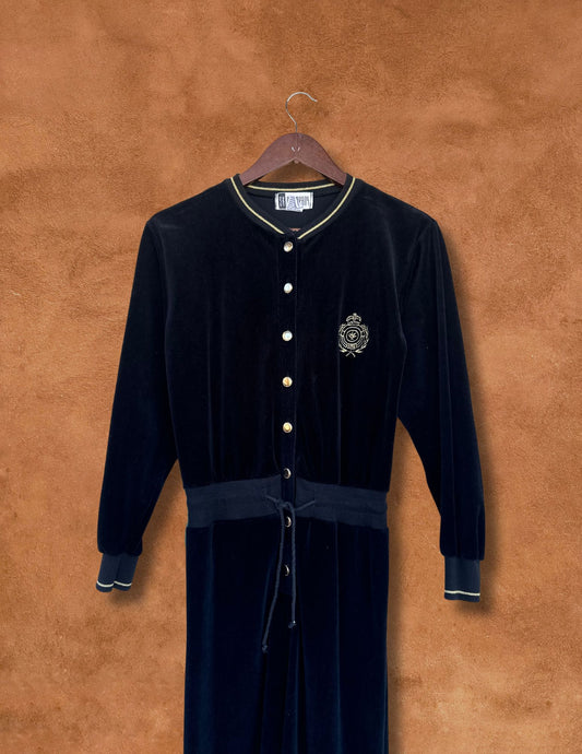Vintage 80s Velour Jumpsuit