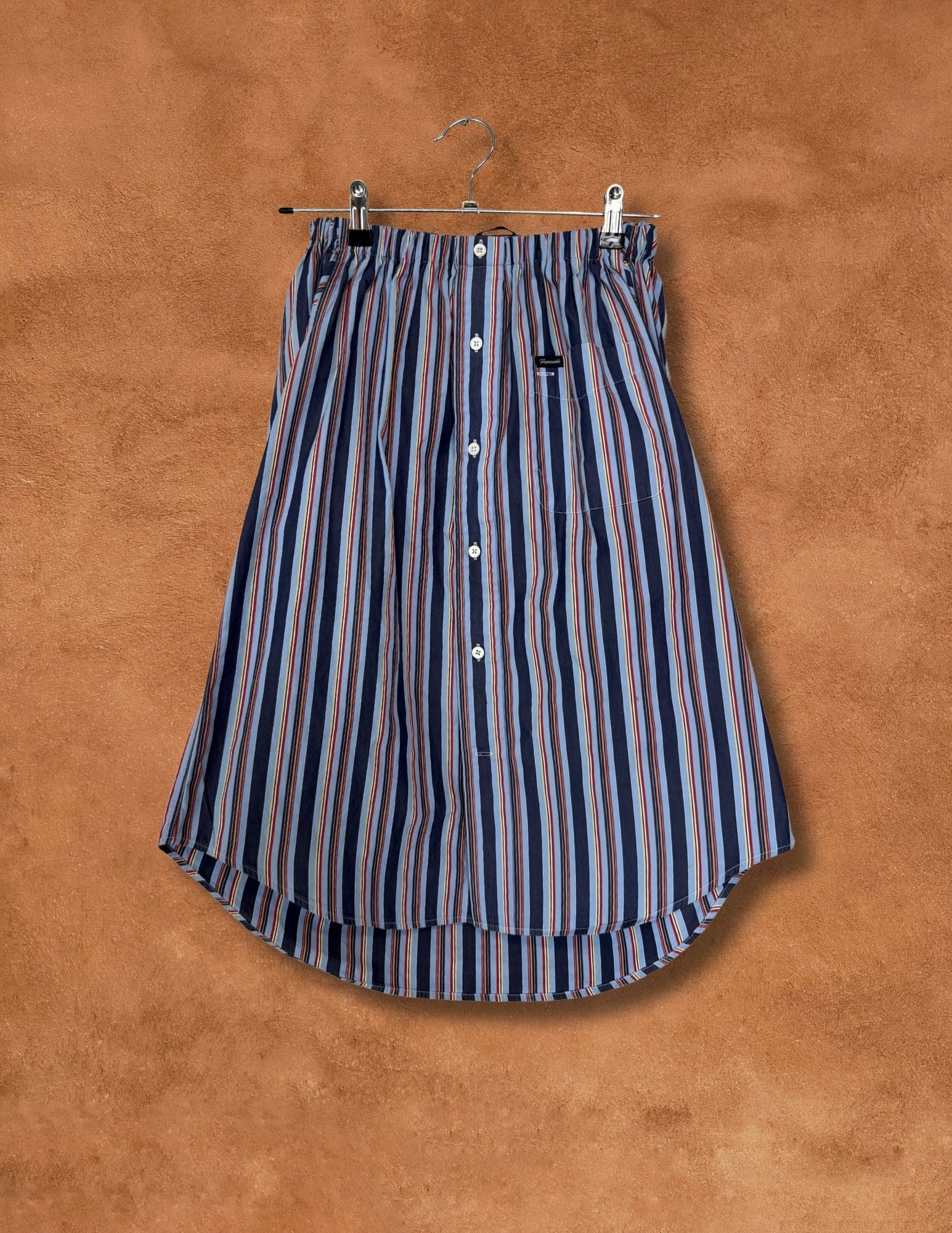 REconstructed Vintage MENSWEAR SHIRT SKIRT 26 X 25