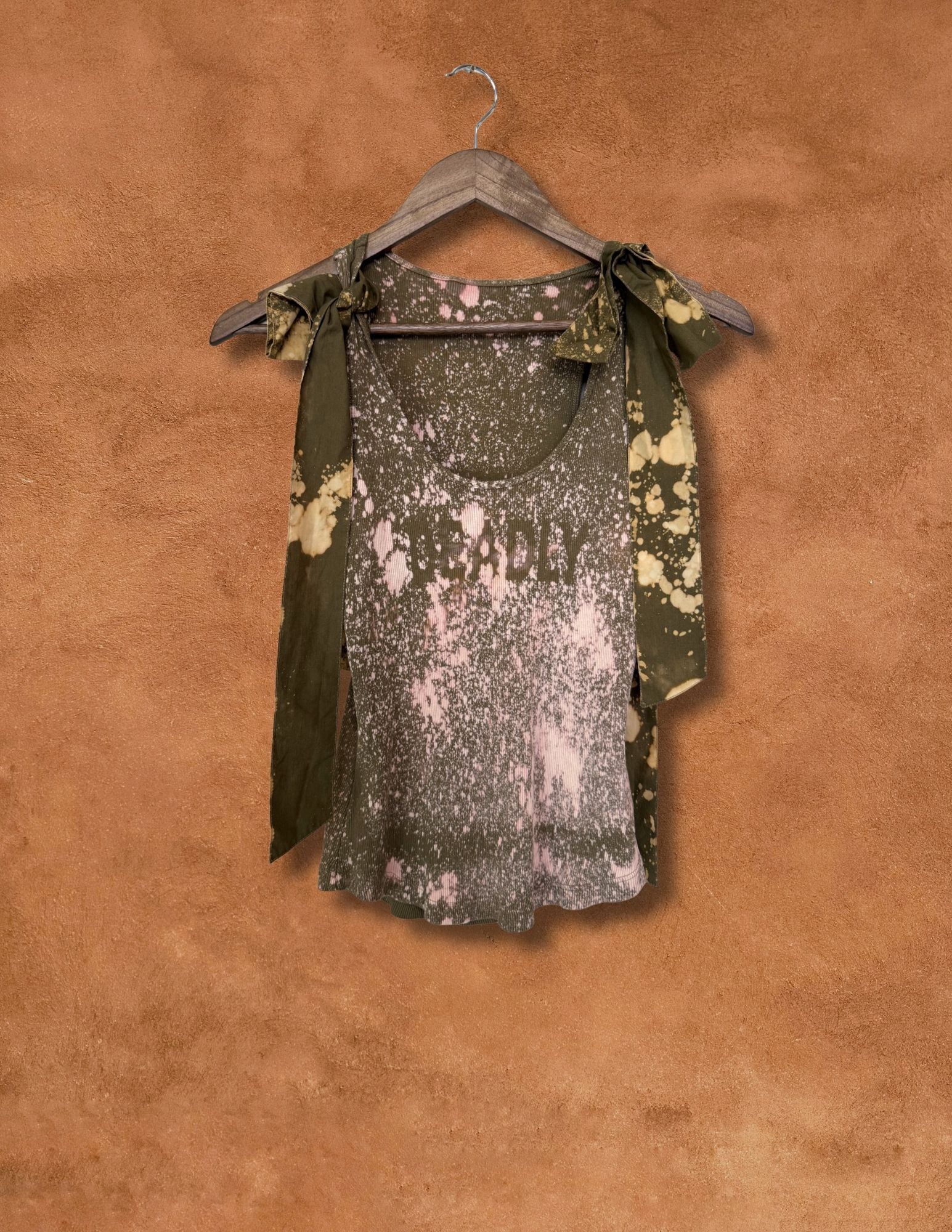Upcycled Vintage Tie Rib Tank- 26 x 23 Deadly