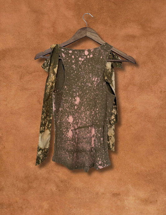 Upcycled Vintage Tie Rib Tank- 26 x 23 Deadly
