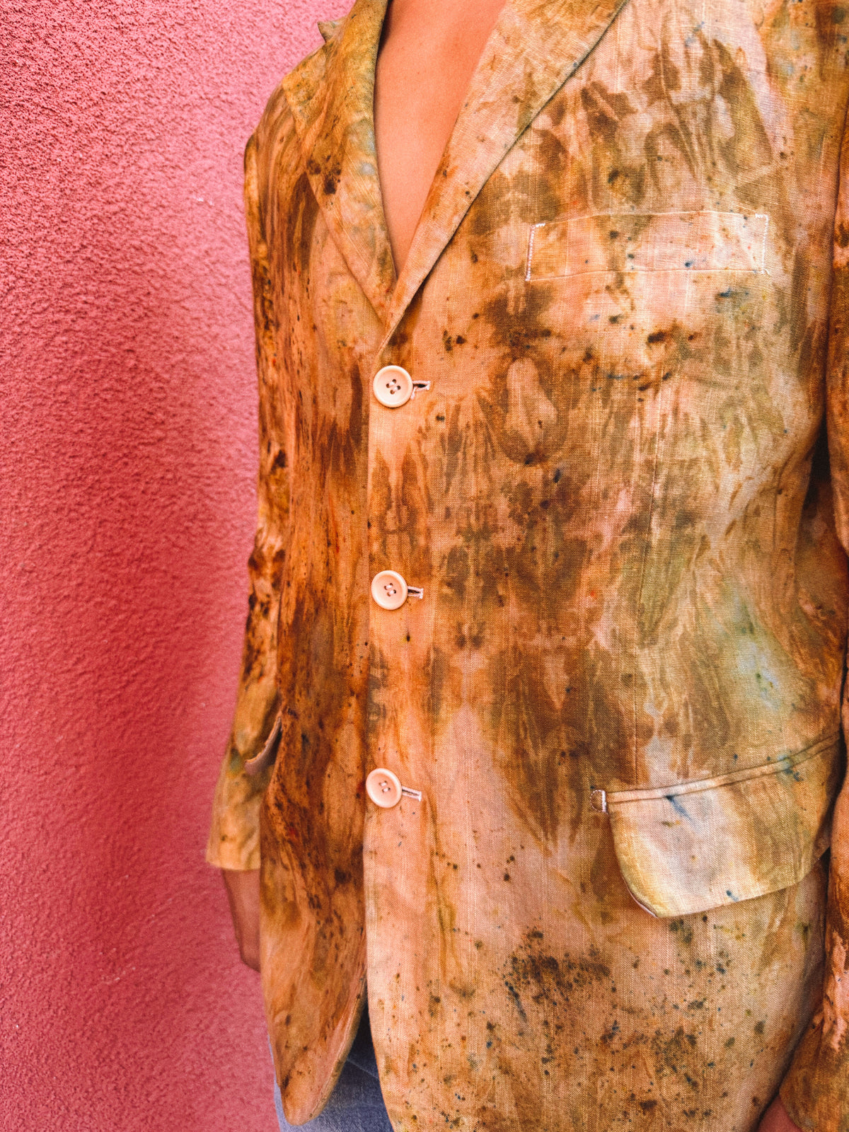 Upcycled Vintage Linen Menswear Blazer 44 x 30