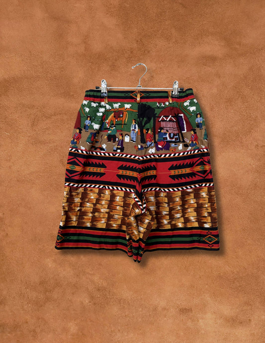 Vintage 80s High Waisted Shorts- Southwest Vibes 29/30