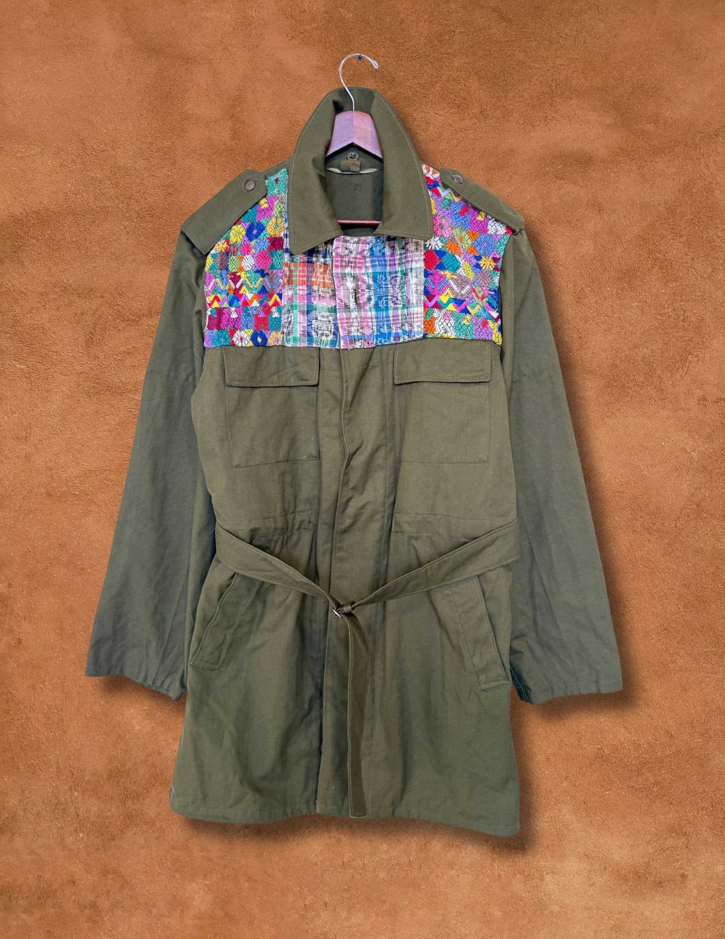 Upcycled Military Field Jacket — Midcentury Huipil Edition I