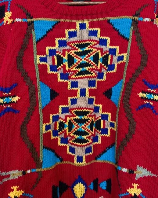 🧶 Vintage Handknit Southwest Sweater