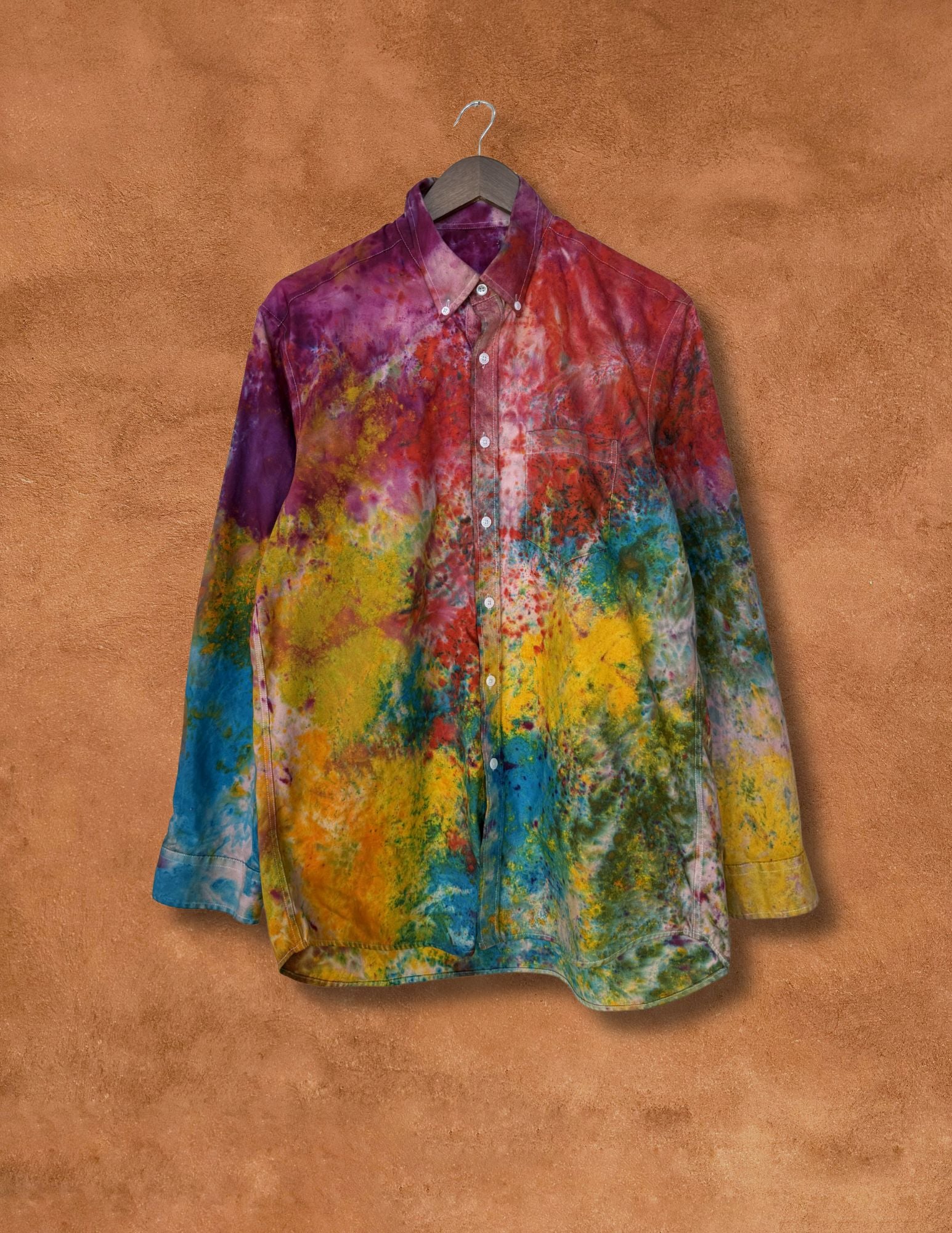 Upcycled Vintage Rainbow Shirt 44 x 30