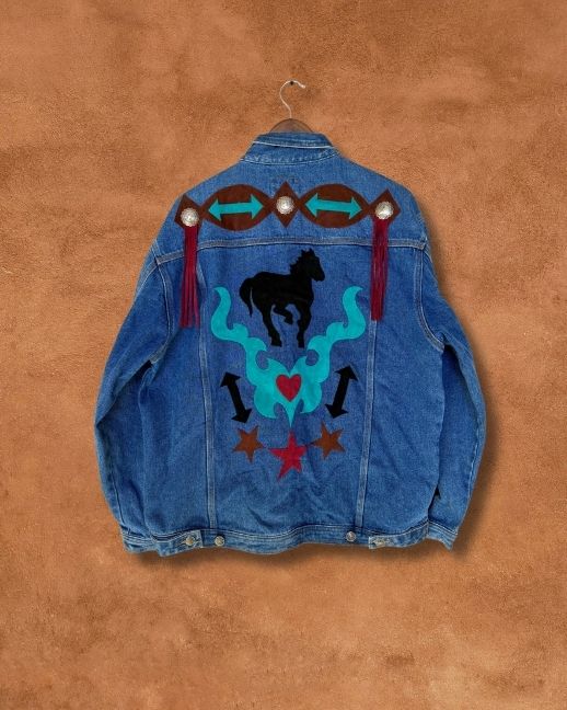 Vintage 80s Applique Denim Jacket