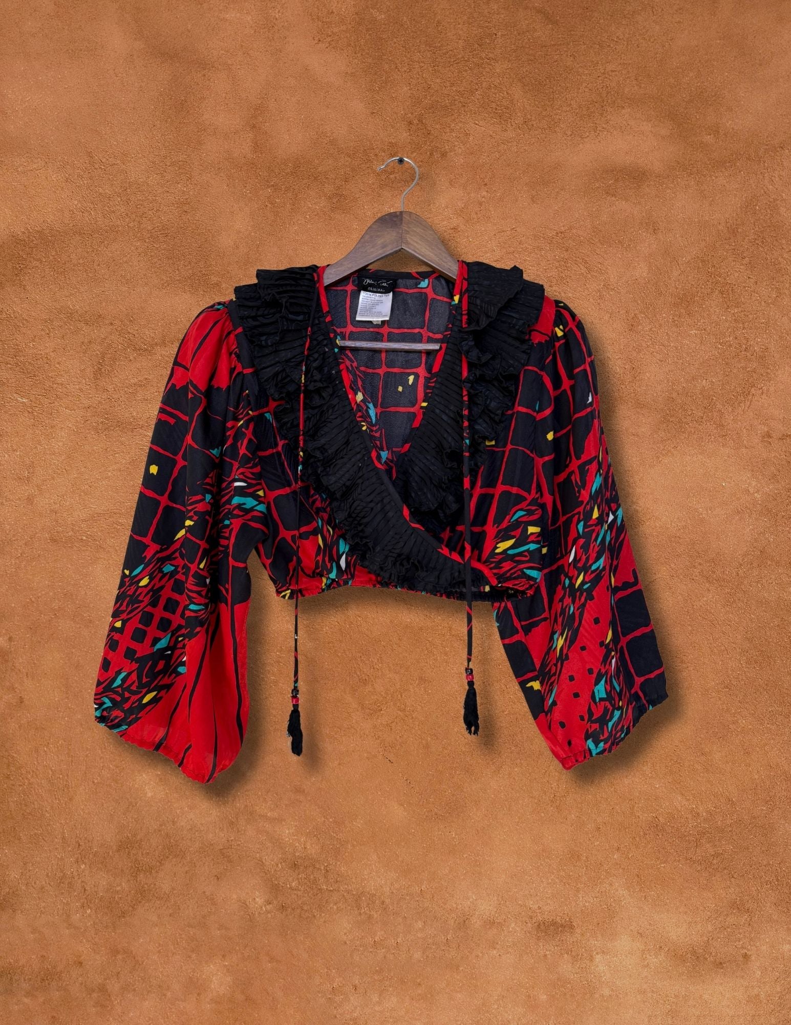 Vintage 80s Ruffle Crop Top