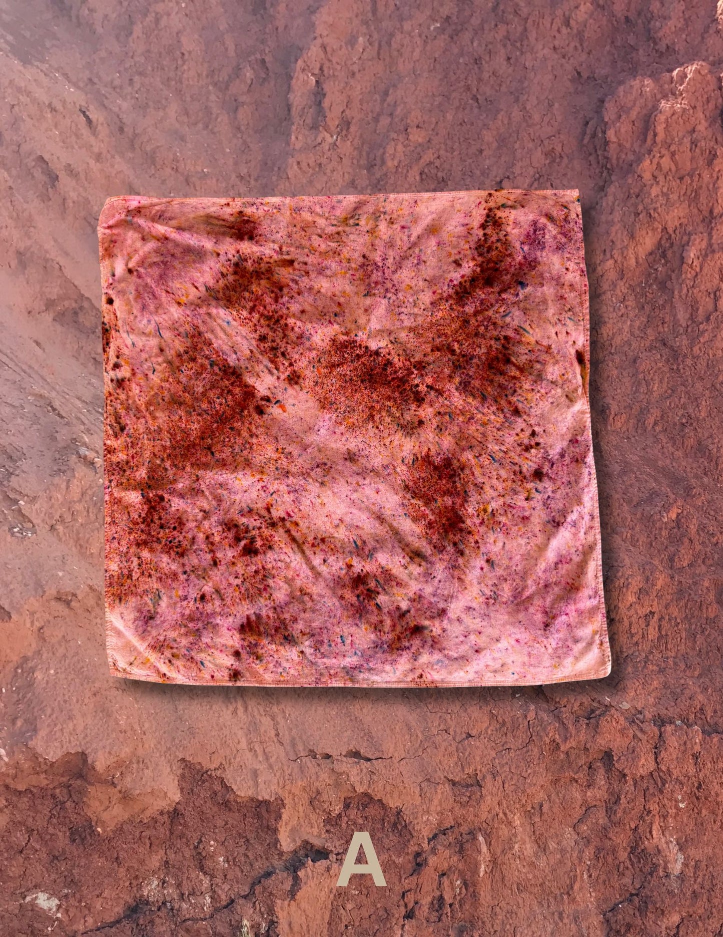 Limited Edition Hand Dyed Organic Cotton Bandana -Red Mesa