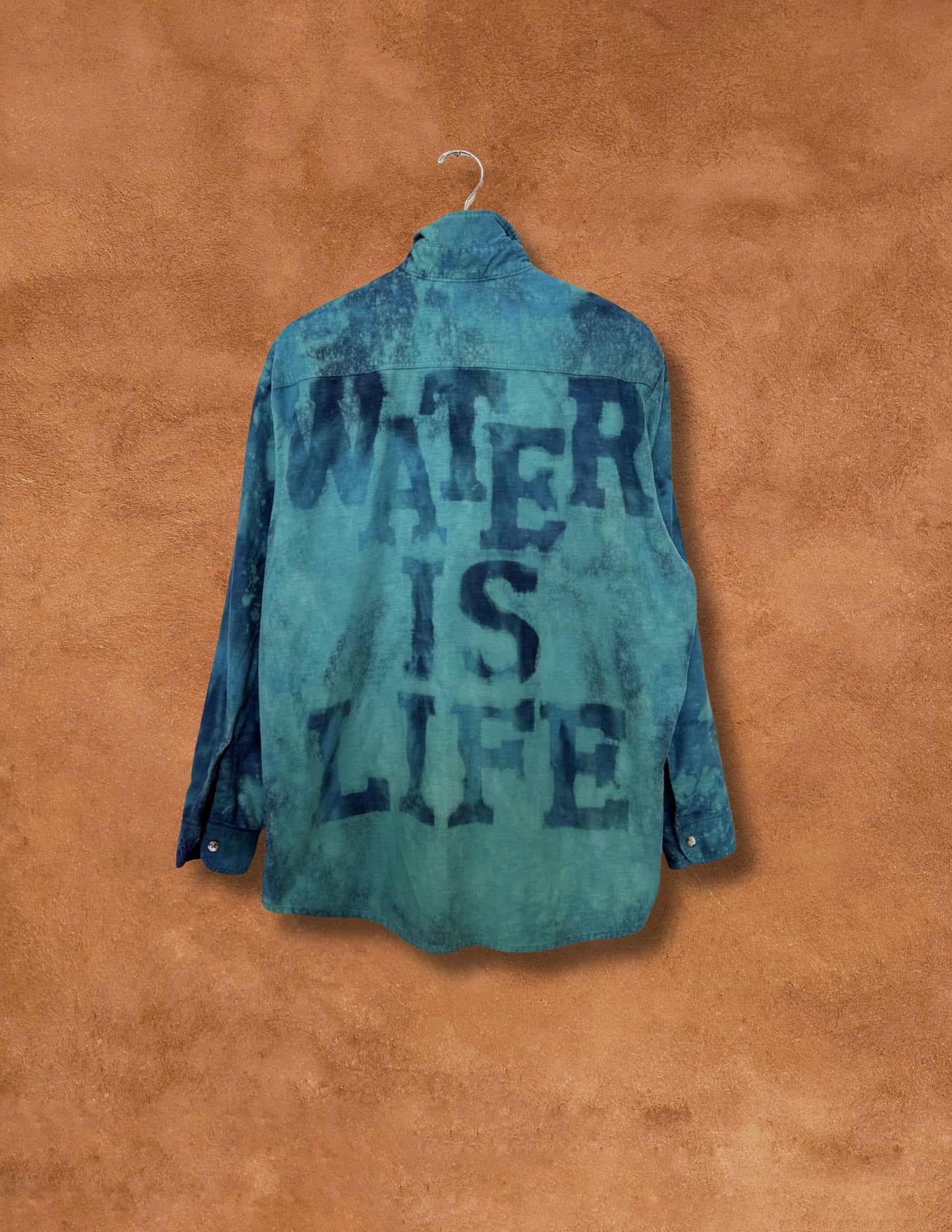 Upcycled Vintage Moleskin Shirtjacket - 35 of 44 Water is Life XL