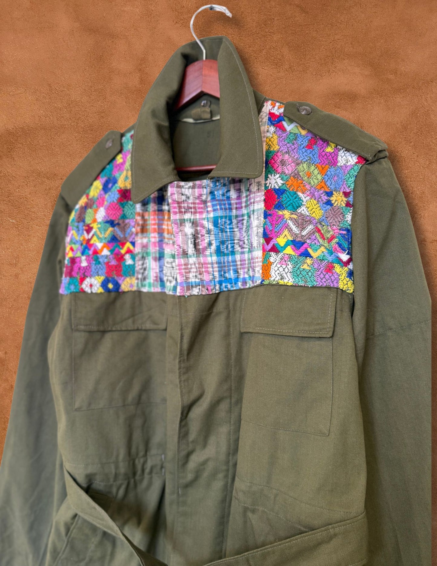 Upcycled Military Field Jacket — Midcentury Huipil Edition I