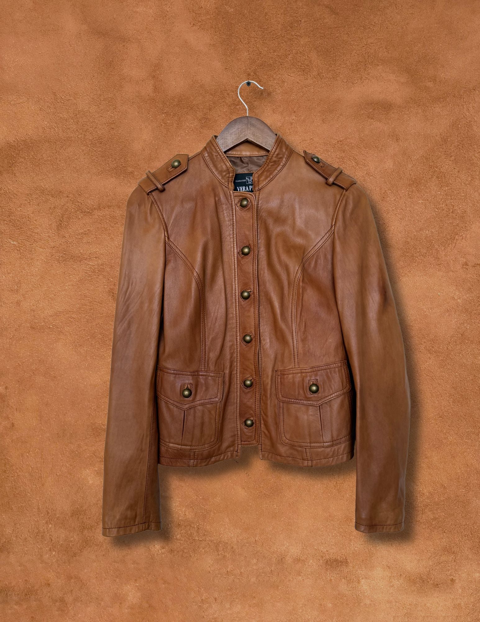 Vintage 80s Italian Leather Jacket 38 x 23