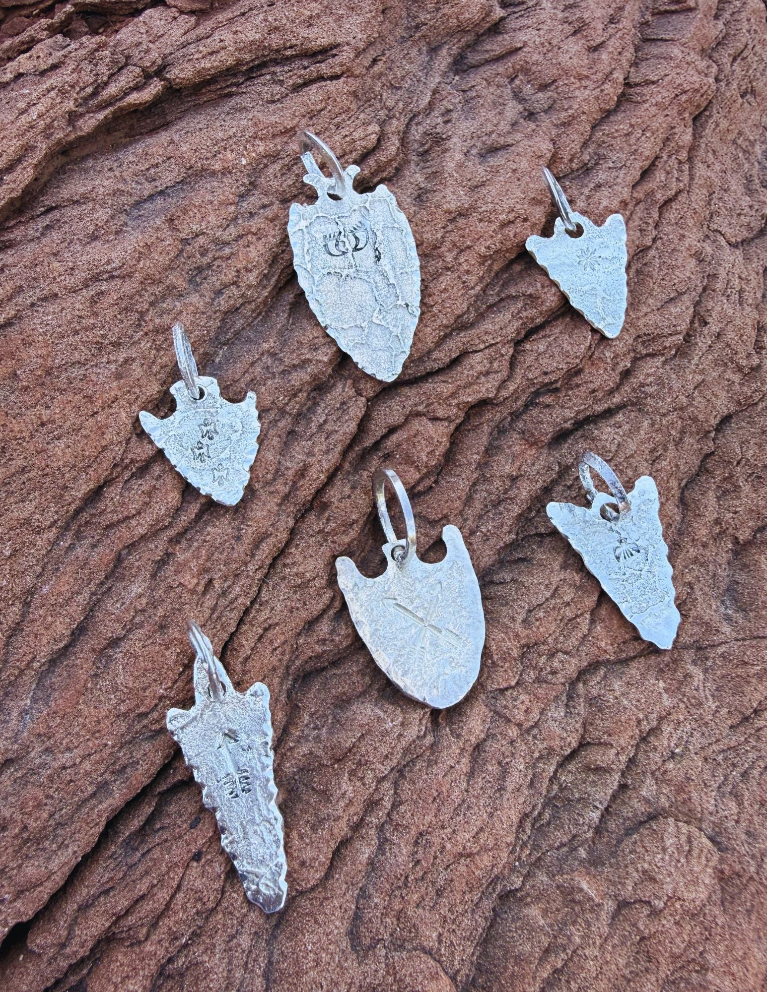 ++ Navajo Made Sterling Silver Arrowhead Pendant Collection++ by  Diné artist Gino Antonio