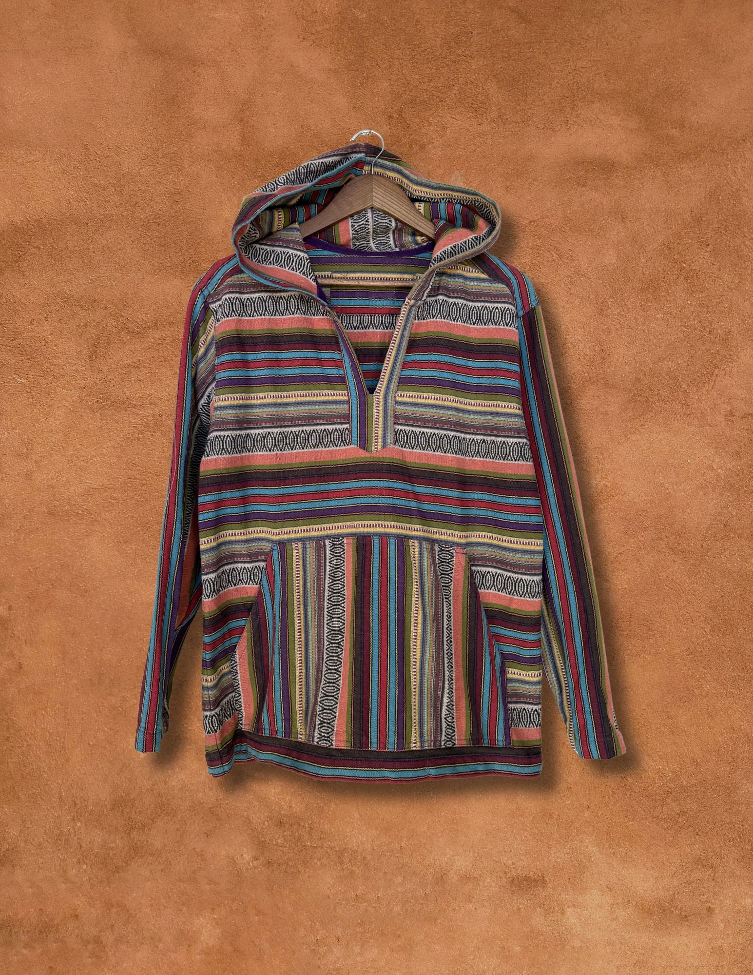 Vintage 90s Serape Stripe Hoodie  42 x 28