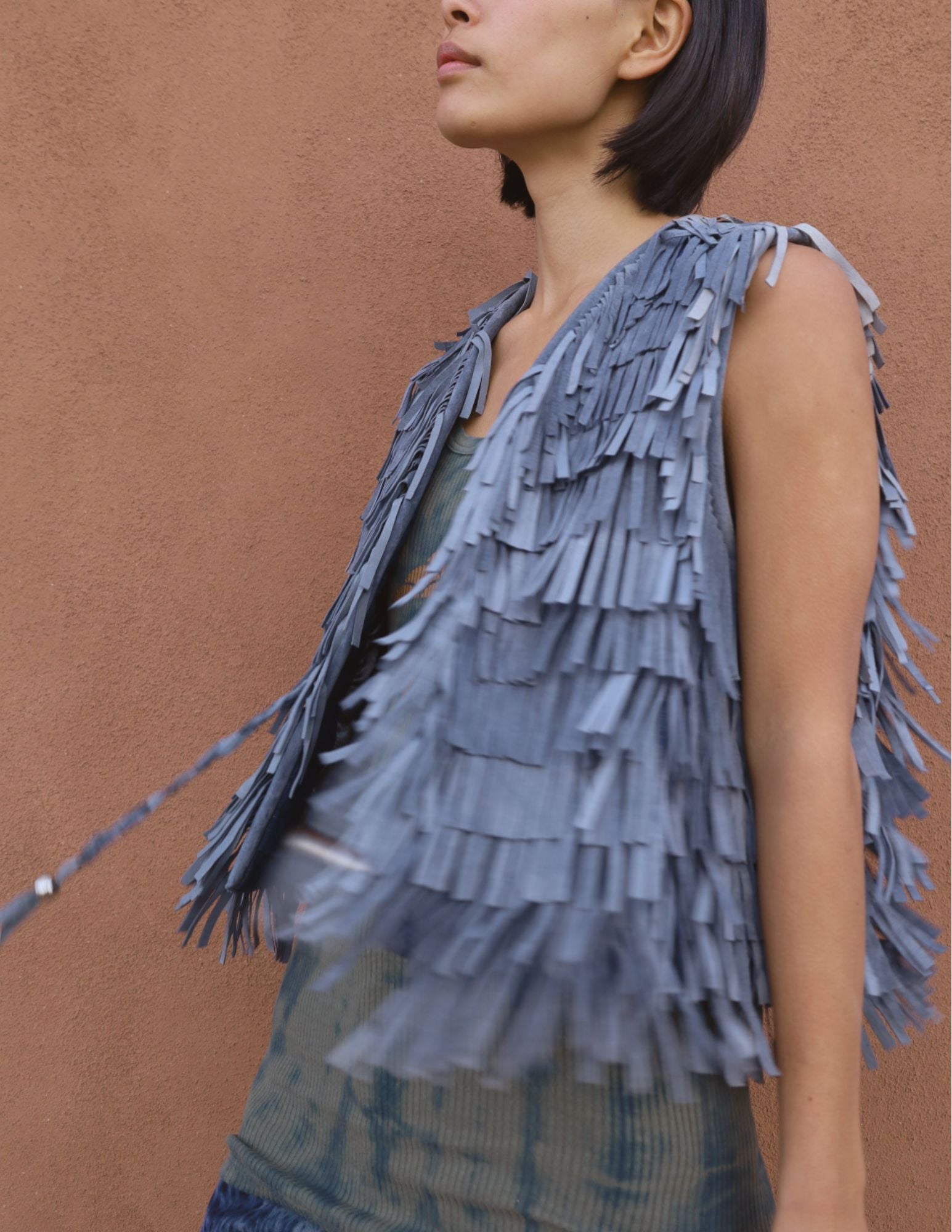 Vintage 80s Fringed Suede Vest