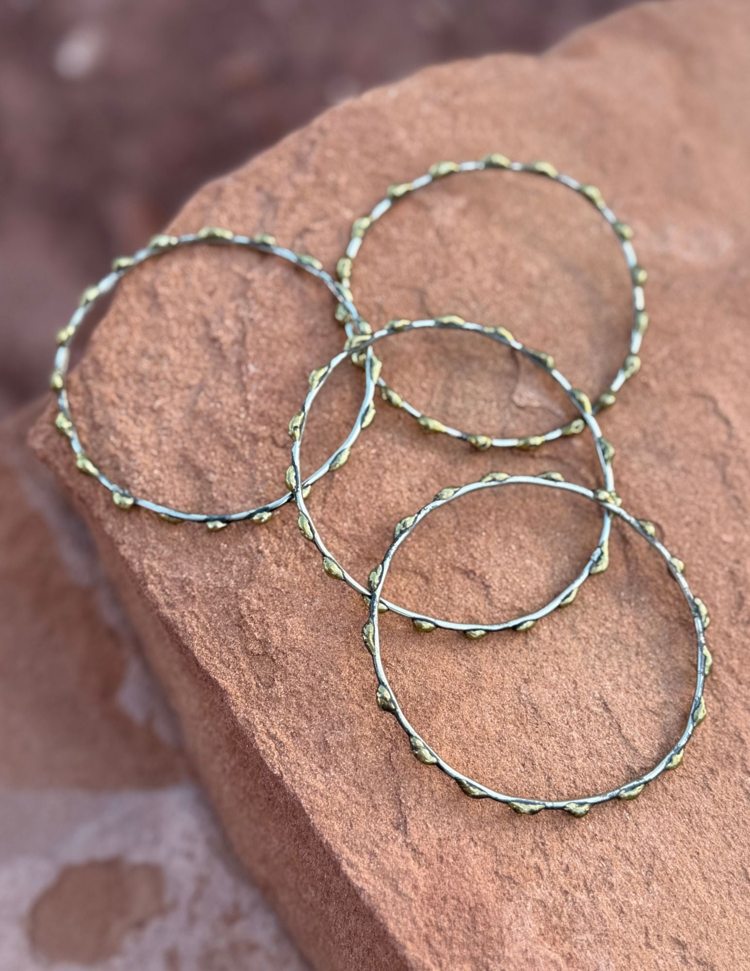 🤎 Vintage Brass and Sterling Silver Bangle