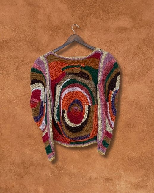 Vintage Handknit Abstract Sweater
