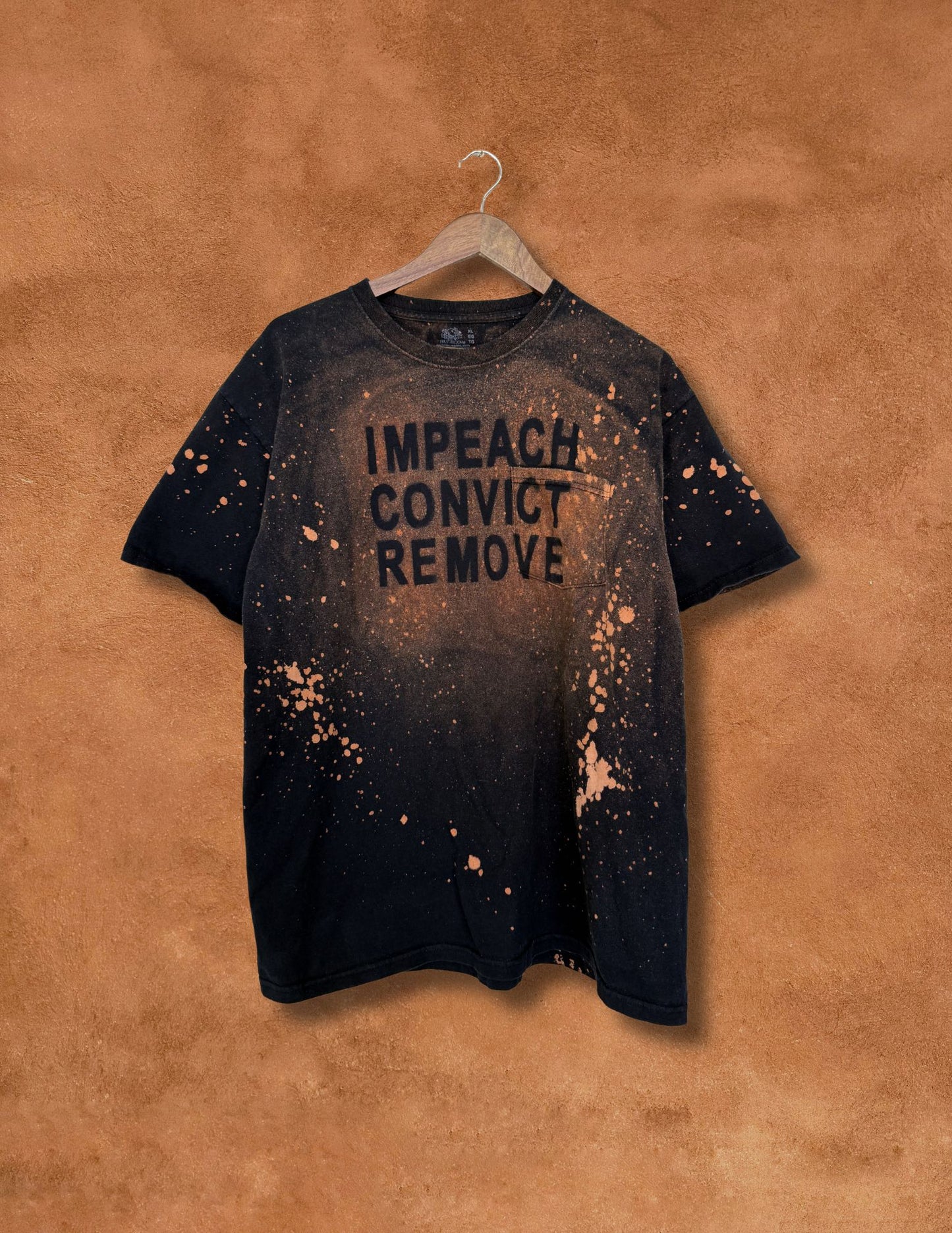 Upcycled Vintage Tee- 48 x 29 IMPEACH CONVICT REMOVE
