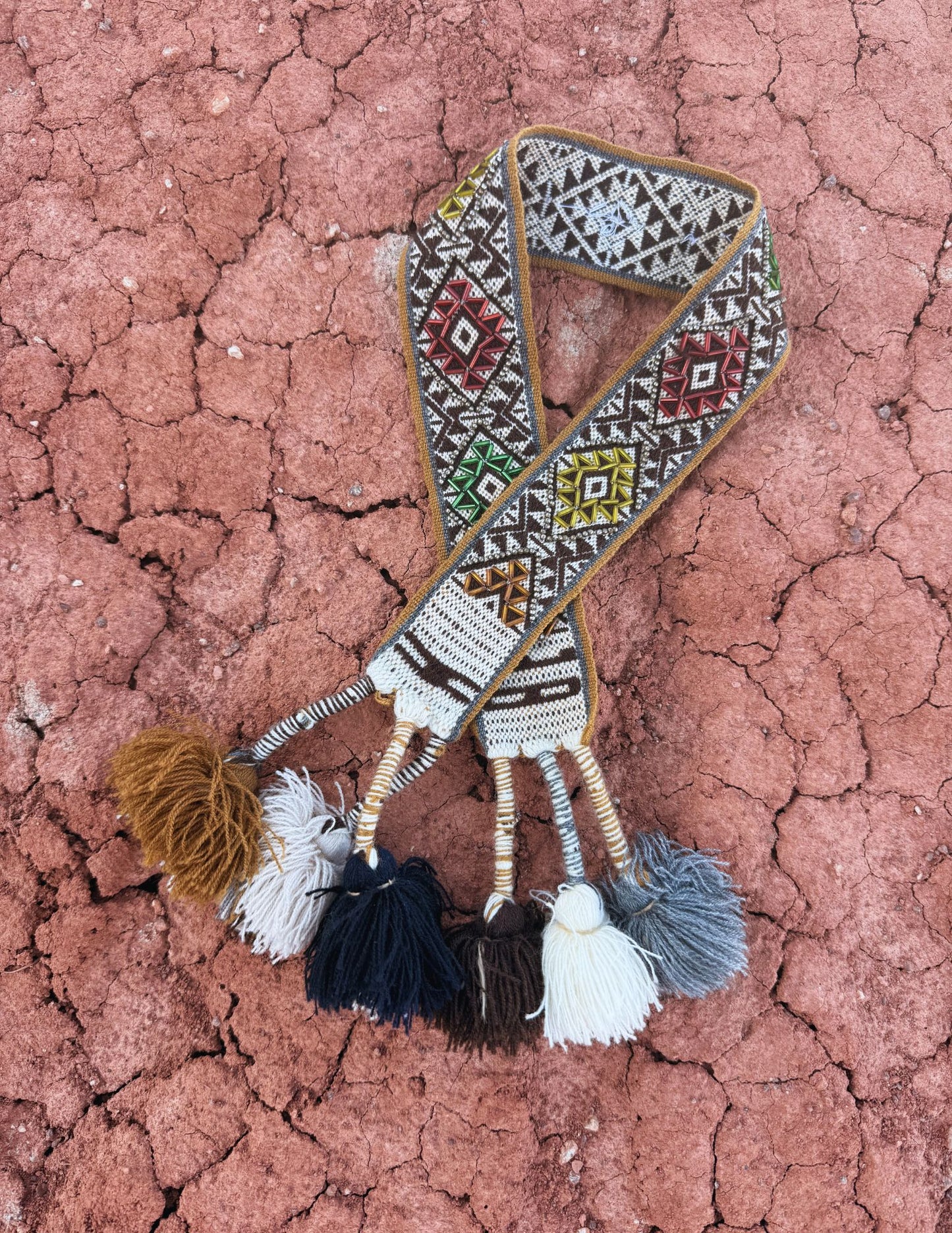 Handwoven Peruvian Chumpi Hat Band with Beadwork