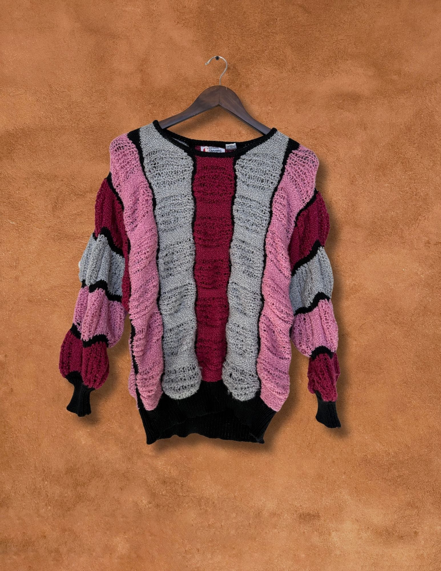 Vintage 80s Abstract Wavy Sweater
