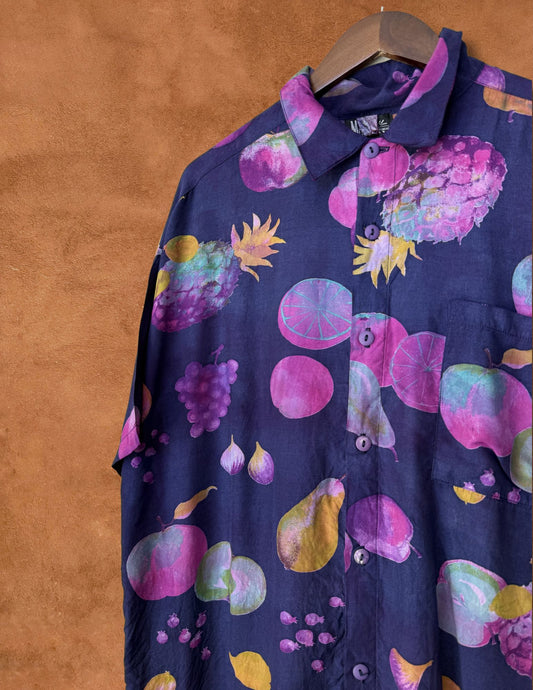 Upcycled Vintage 80s Tutti Frutti Shirt 50 x 30