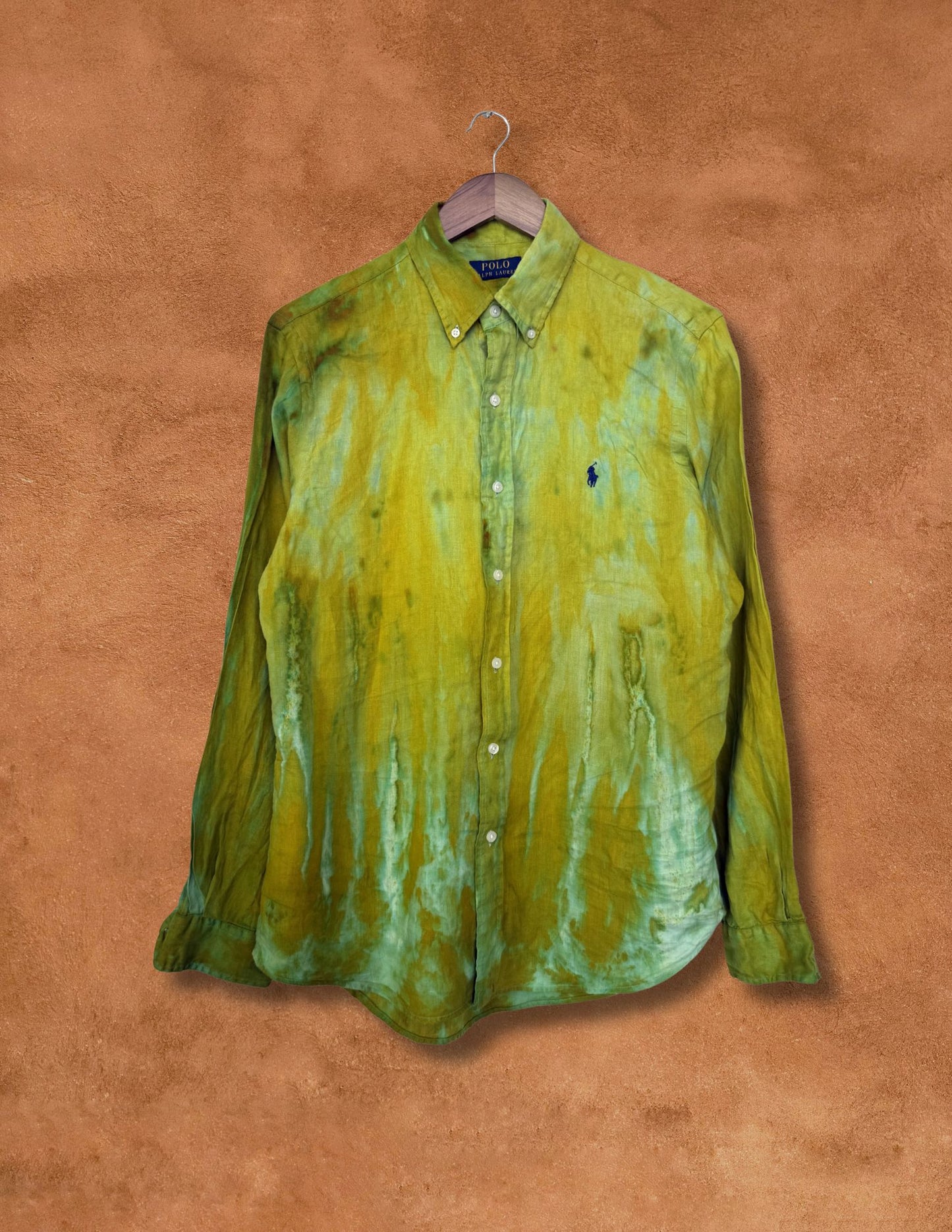Upcycled Vintage Linen Menswear Shirt 44 x 29