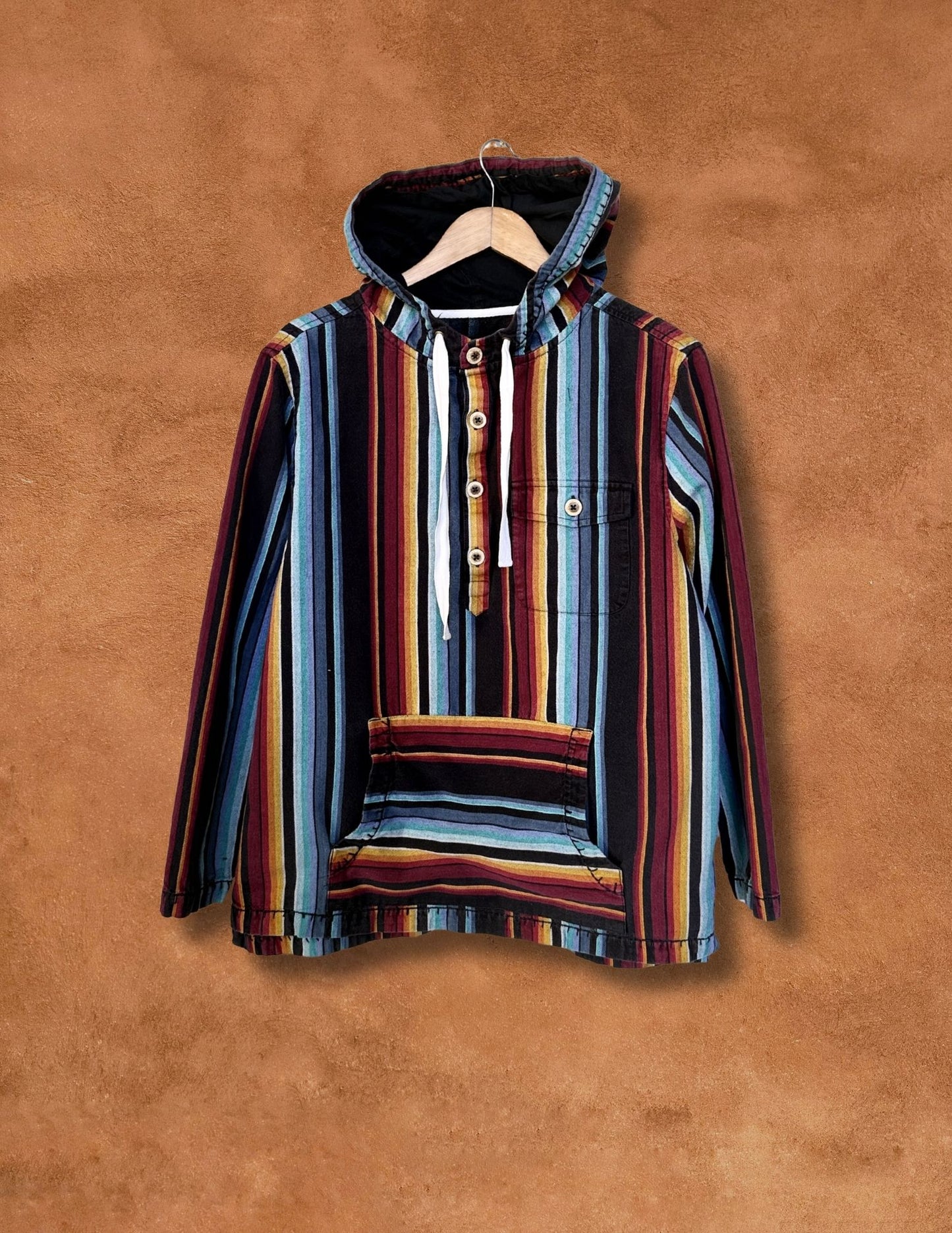 Vintage 90s Serape Stripe Hoodie  46 x 27