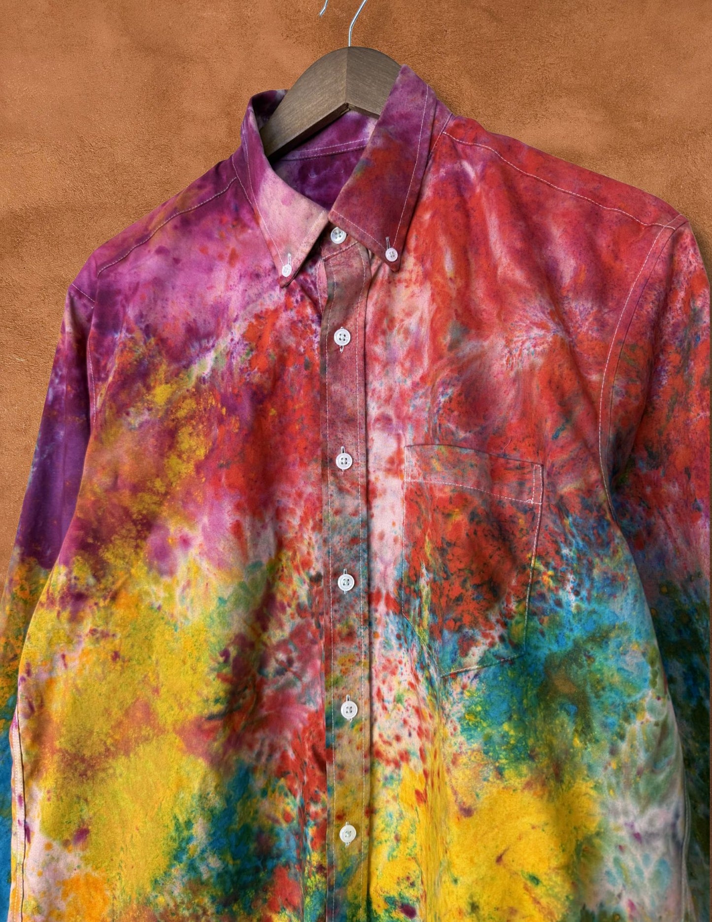 Upcycled Vintage Rainbow Shirt 44 x 30