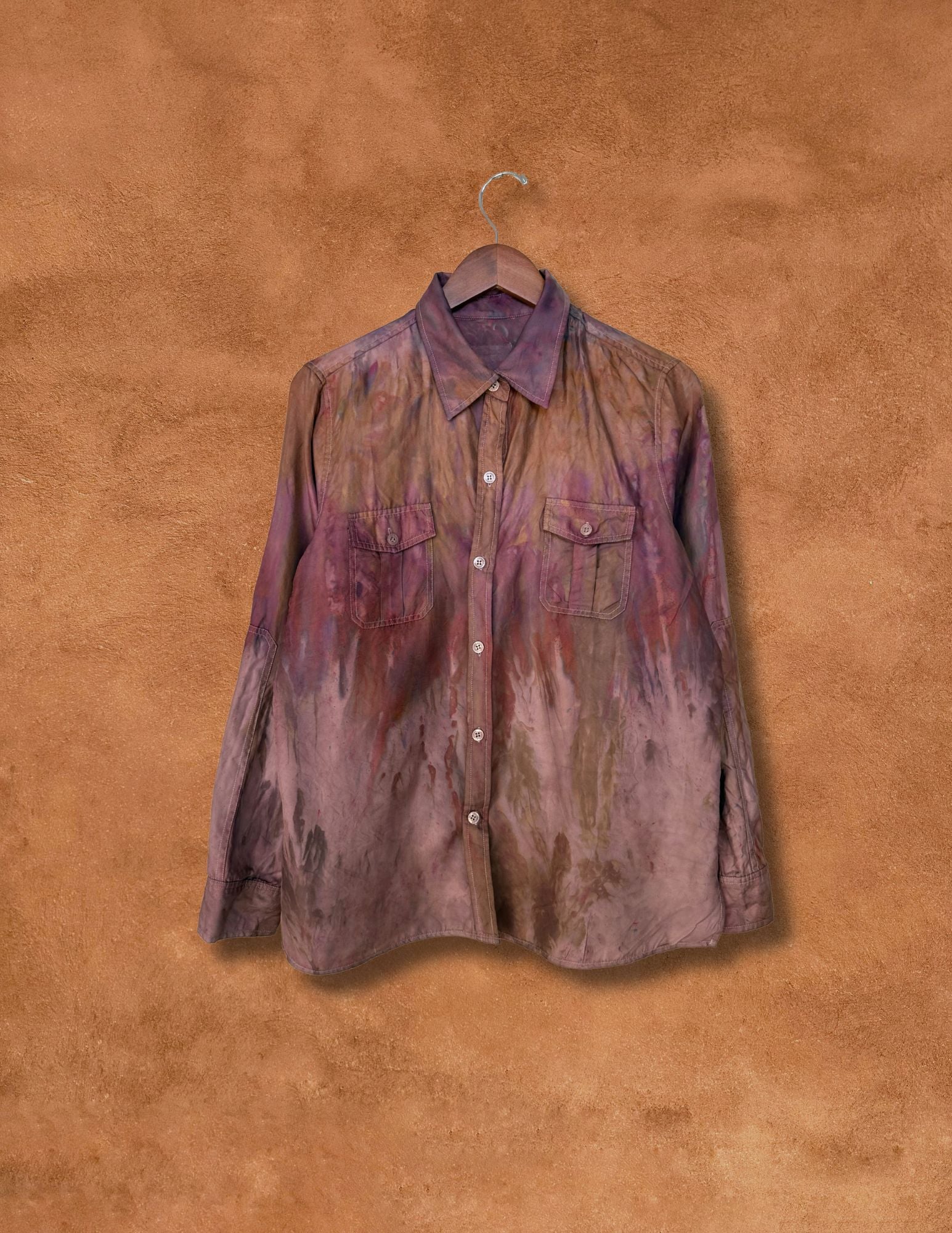 Upcycled Vintage Silk Shirt 46 x 27
