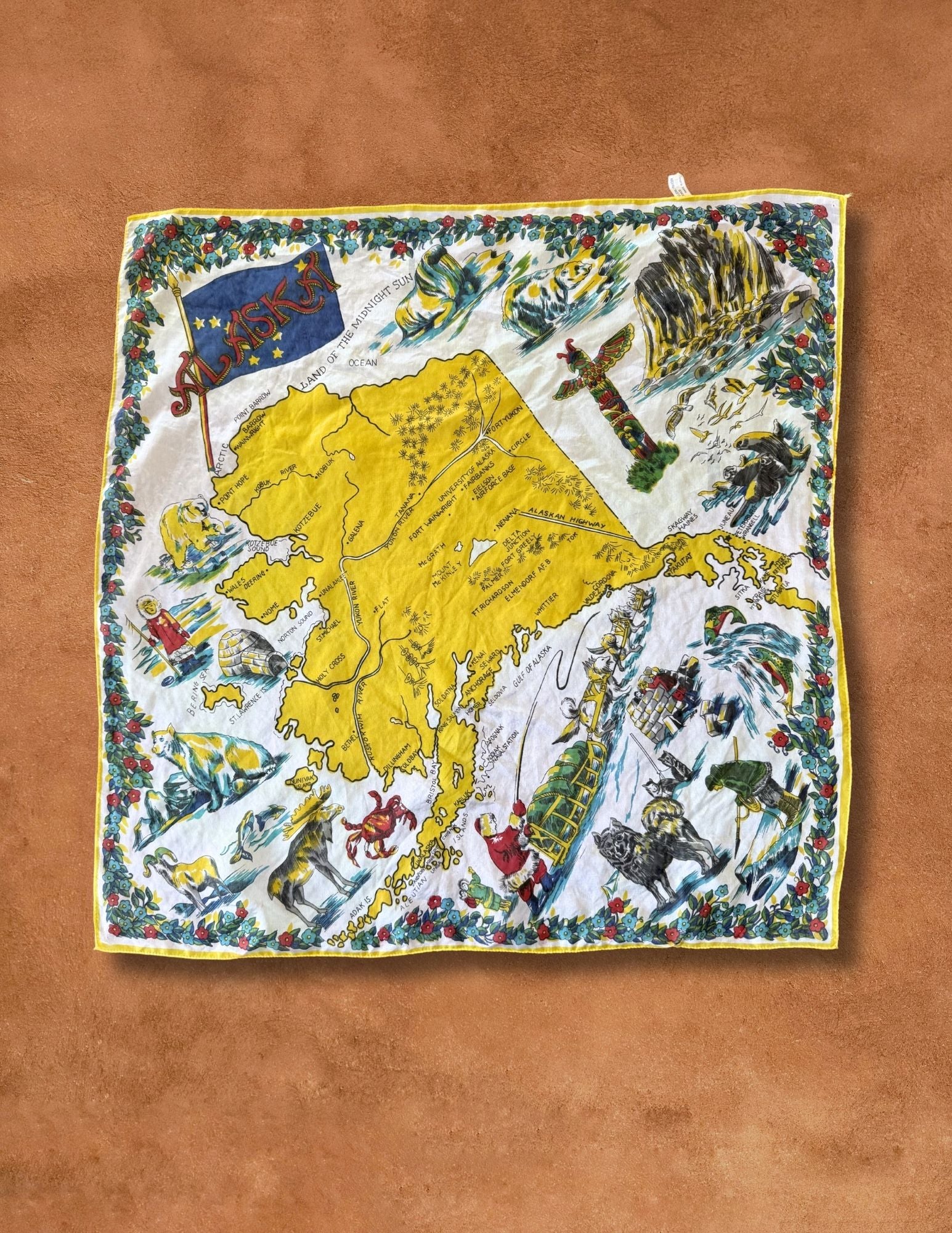 Vintage 50's Alaska Chiffon Scarf