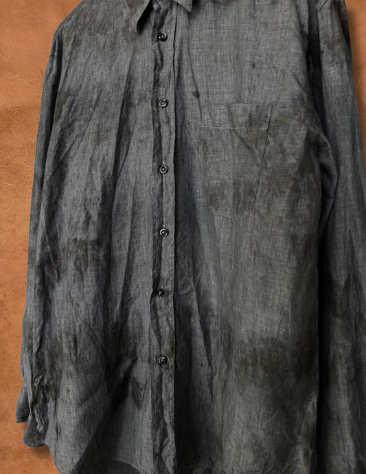 Upcycled Vintage Linen Menswear Shirt 50 x 30