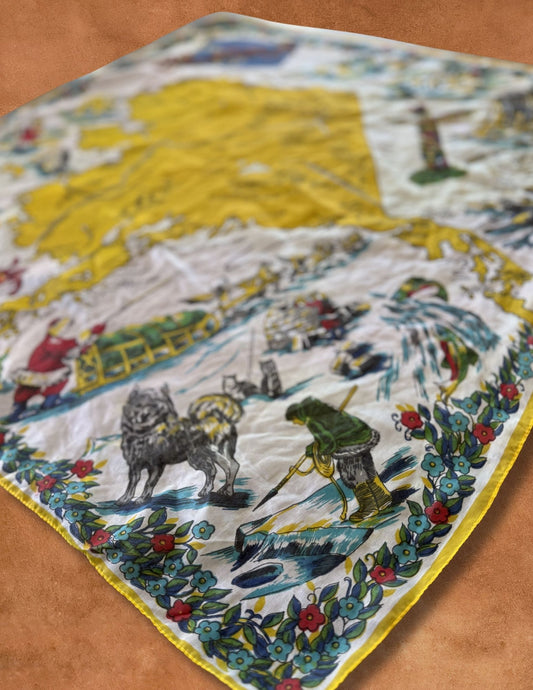 Vintage 50's Alaska Chiffon Scarf
