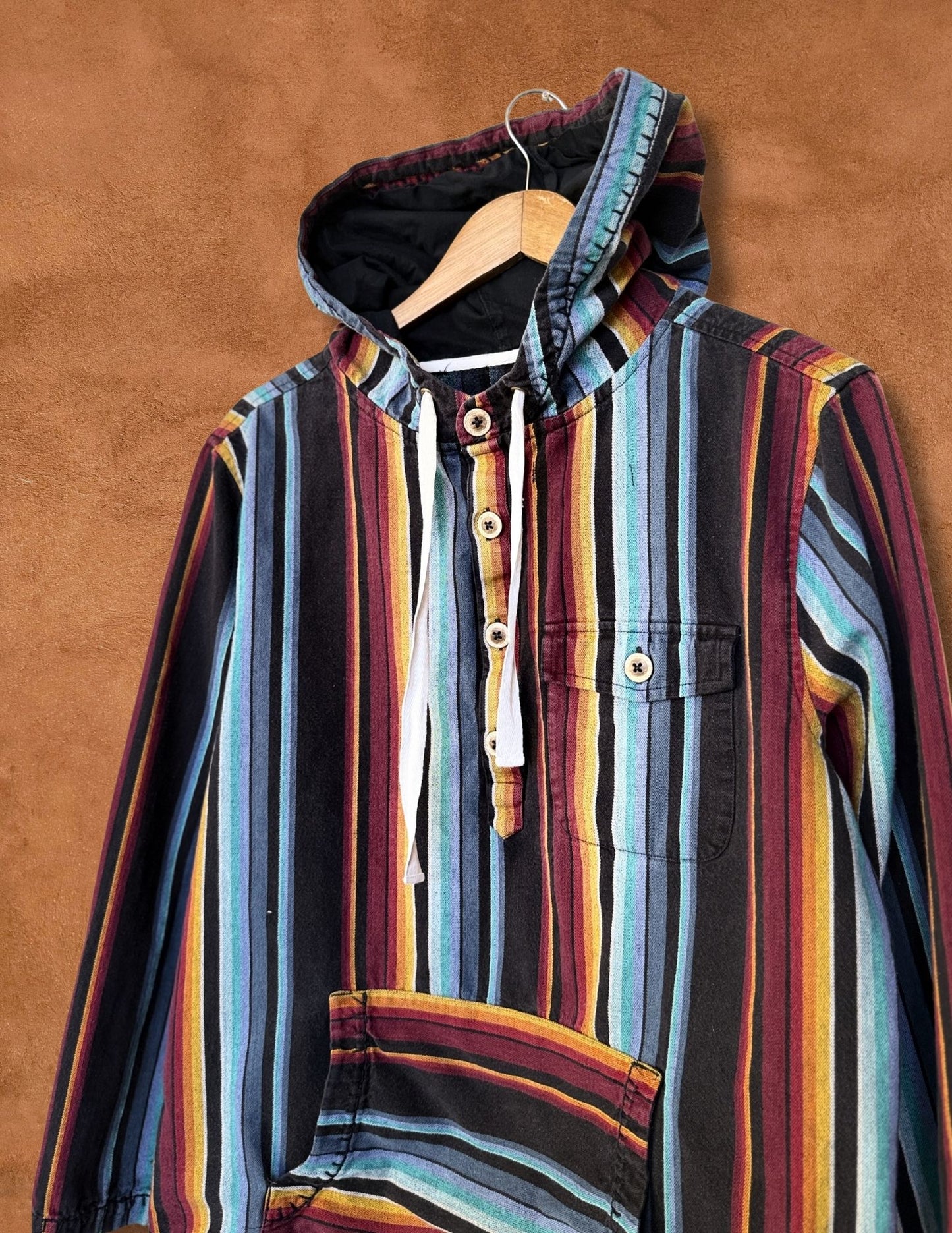 Vintage 90s Serape Stripe Hoodie  46 x 27