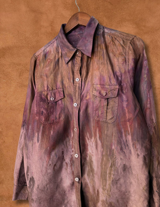 Upcycled Vintage Silk Shirt 46 x 27