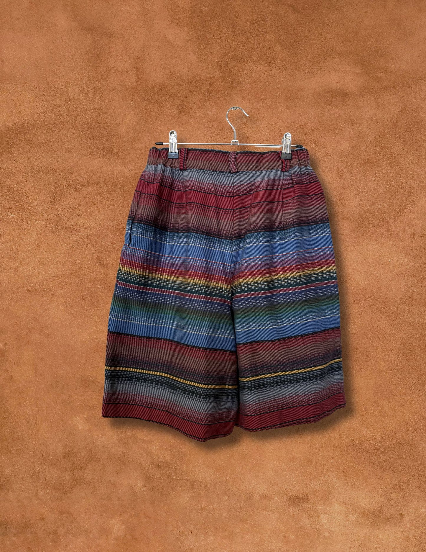 Vintage 80s High Waisted Shorts- Serape Stripe 26/29