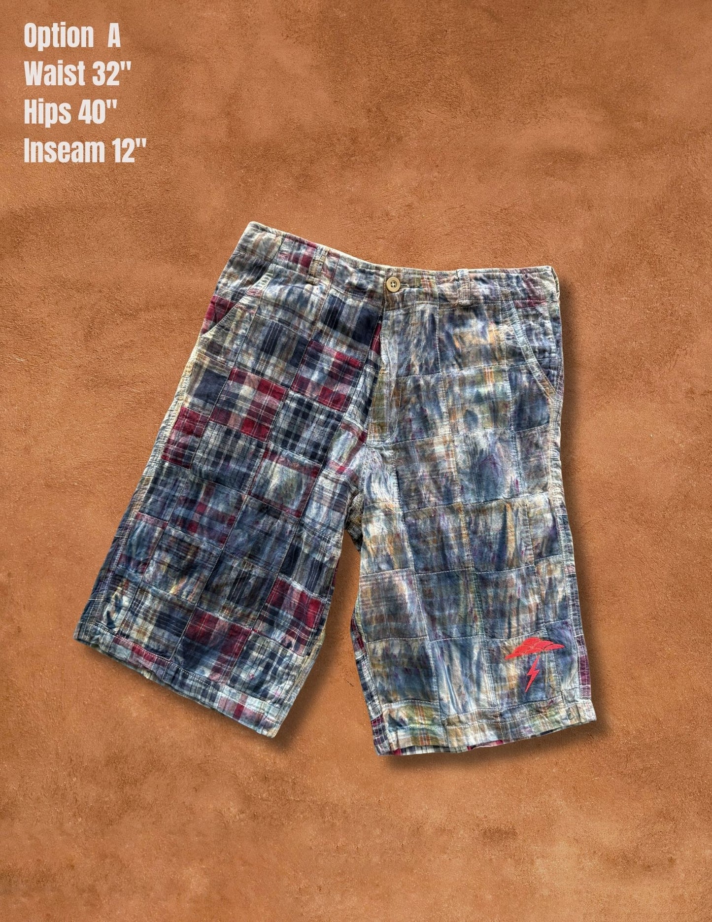 Upcycled Vintage Madras Plaid Shorts- 30/32/34/36