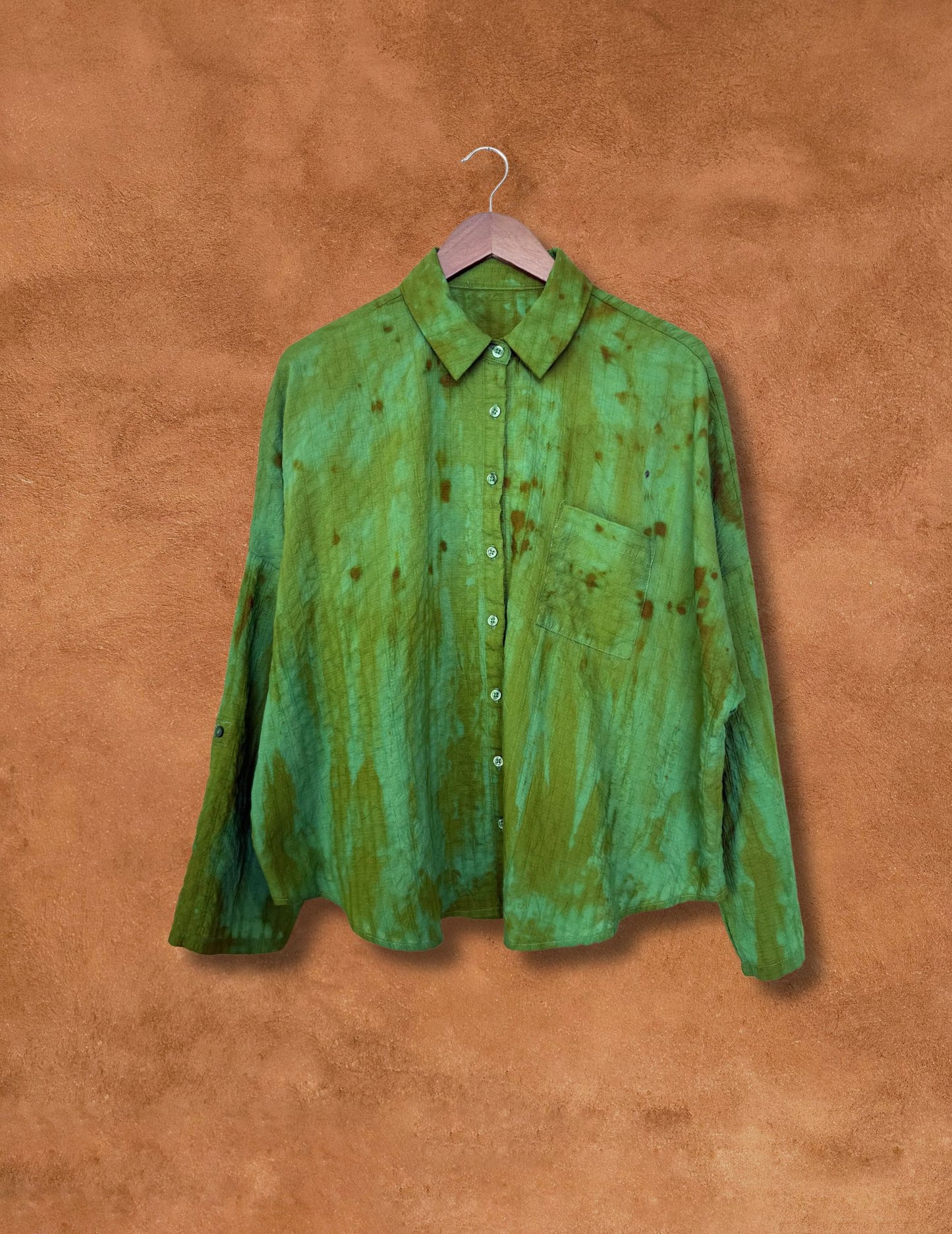 Upcycled Vintage Linen Menswear Shirt 50 x 30