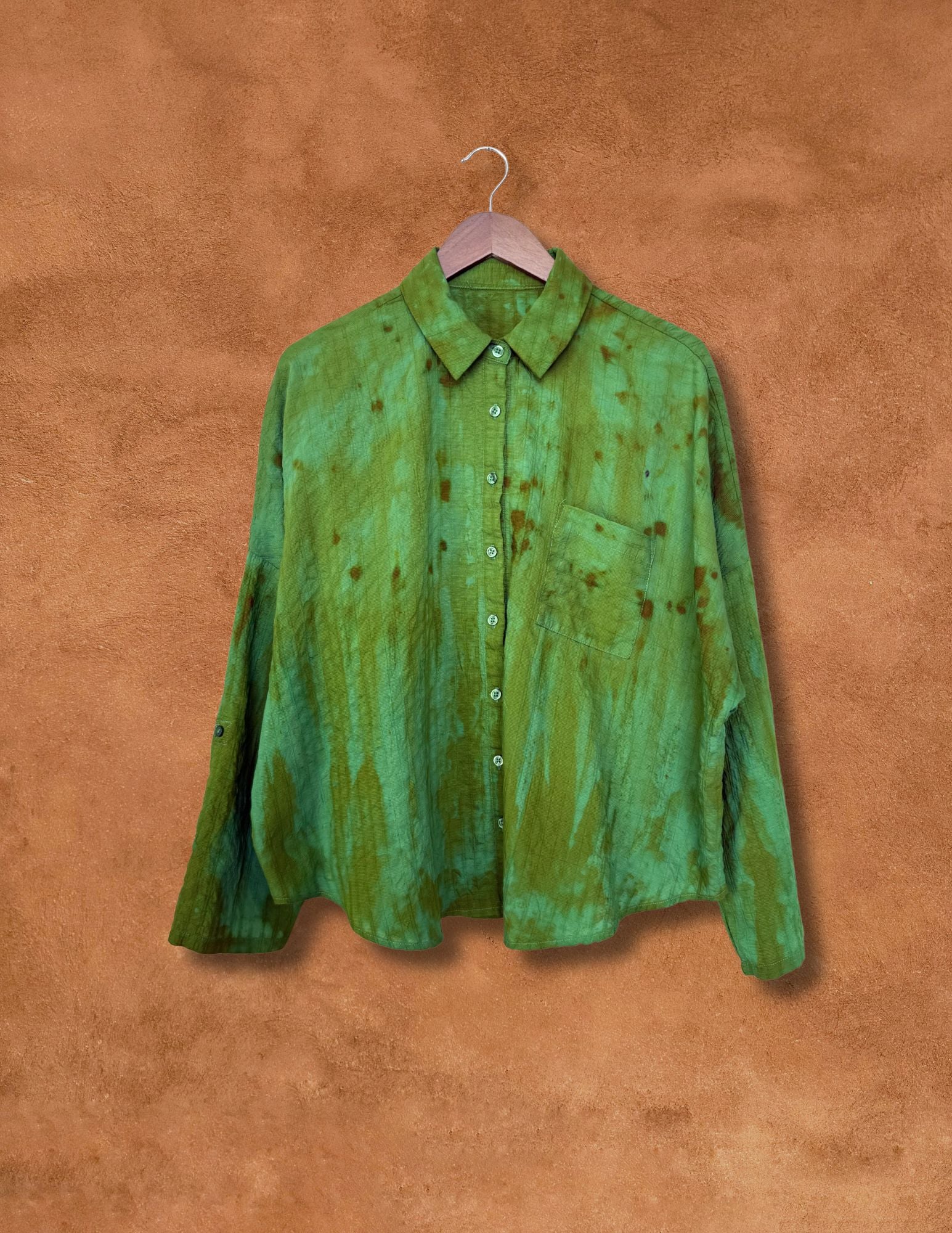 Upcycled Vintage Linen Menswear Shirt 50 x 30