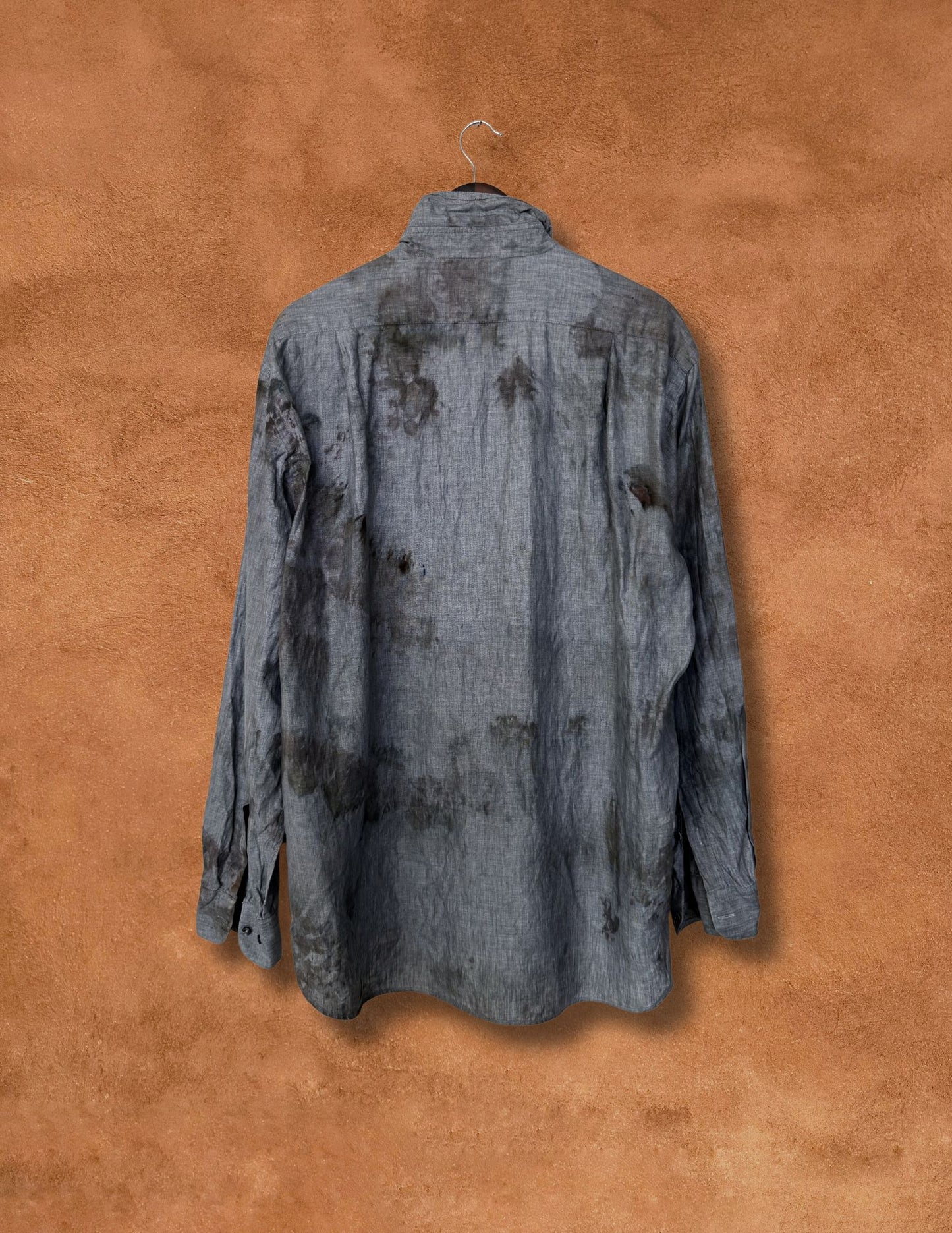 Upcycled Vintage Linen Menswear Shirt 50 x 30