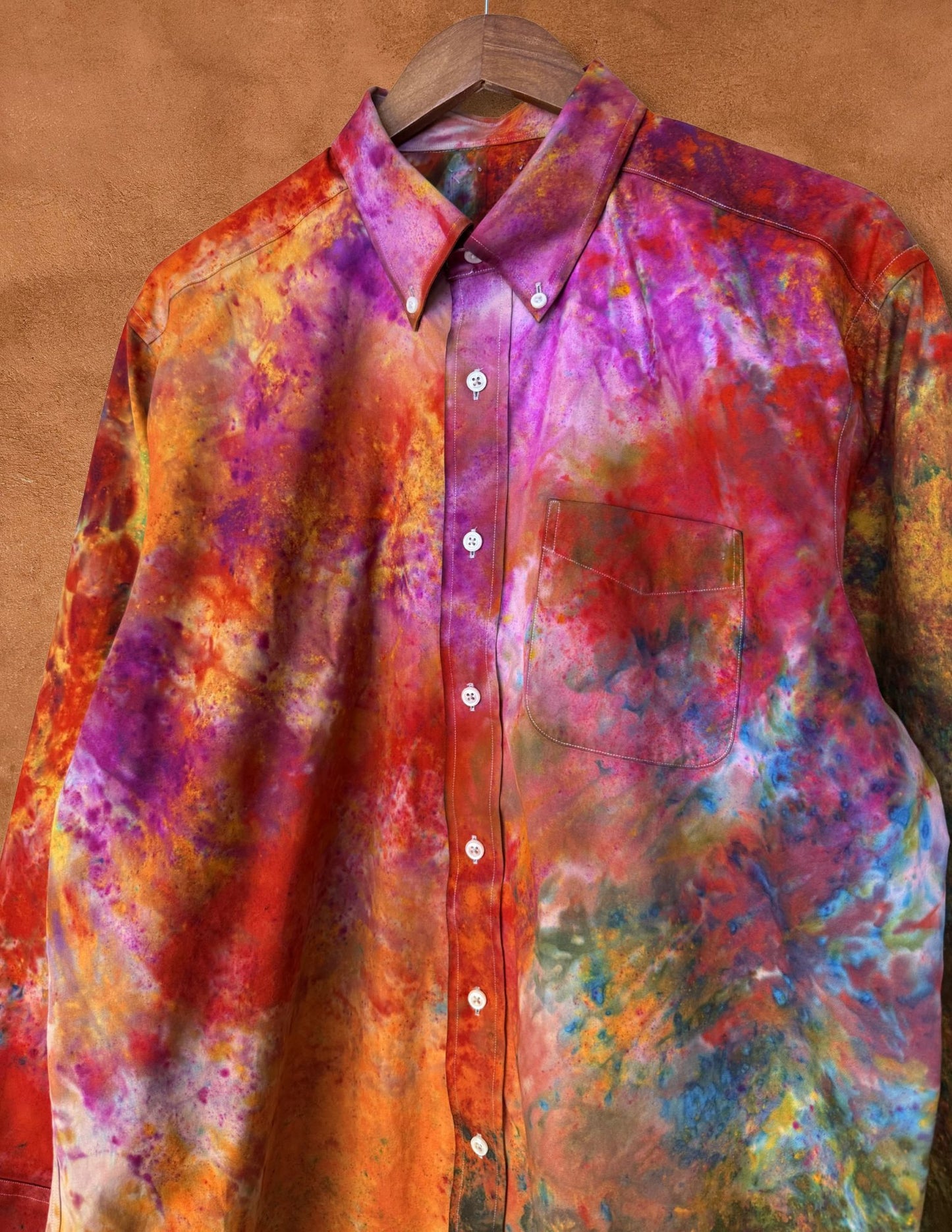 Upcycled Vintage Rainbow Shirt 50 x 31